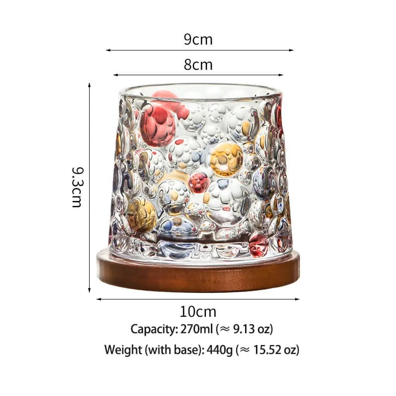 Colored Glass 270ml Glass Valentine Rotating Color Contrast Whiskey Cup USA Made PrintToucan