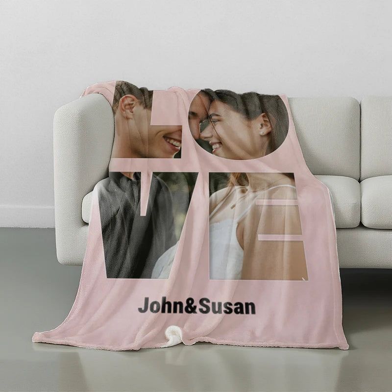 Mantas personalizadas de franela 1 foto Subir LOVE PrintToucan