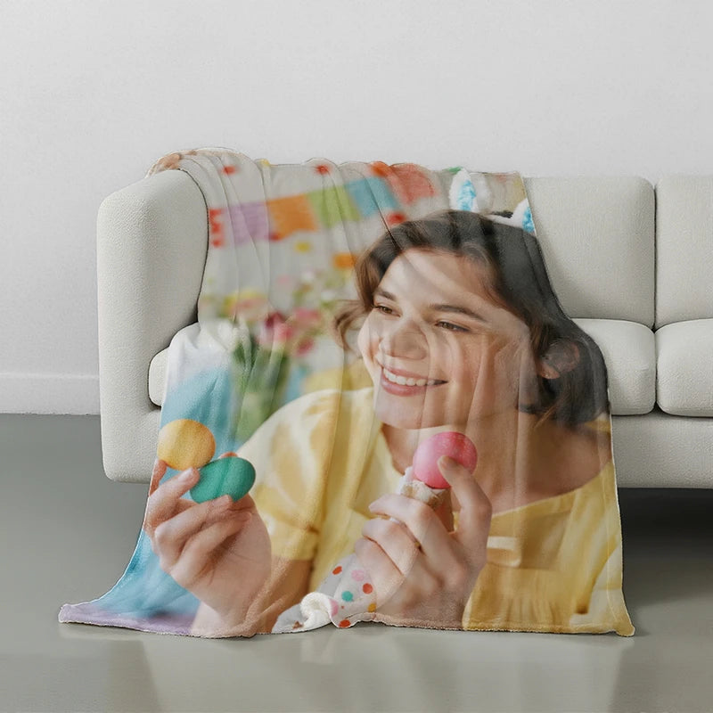Custom Blankets Flannel with PhotoUpload for Easter PrintToucan