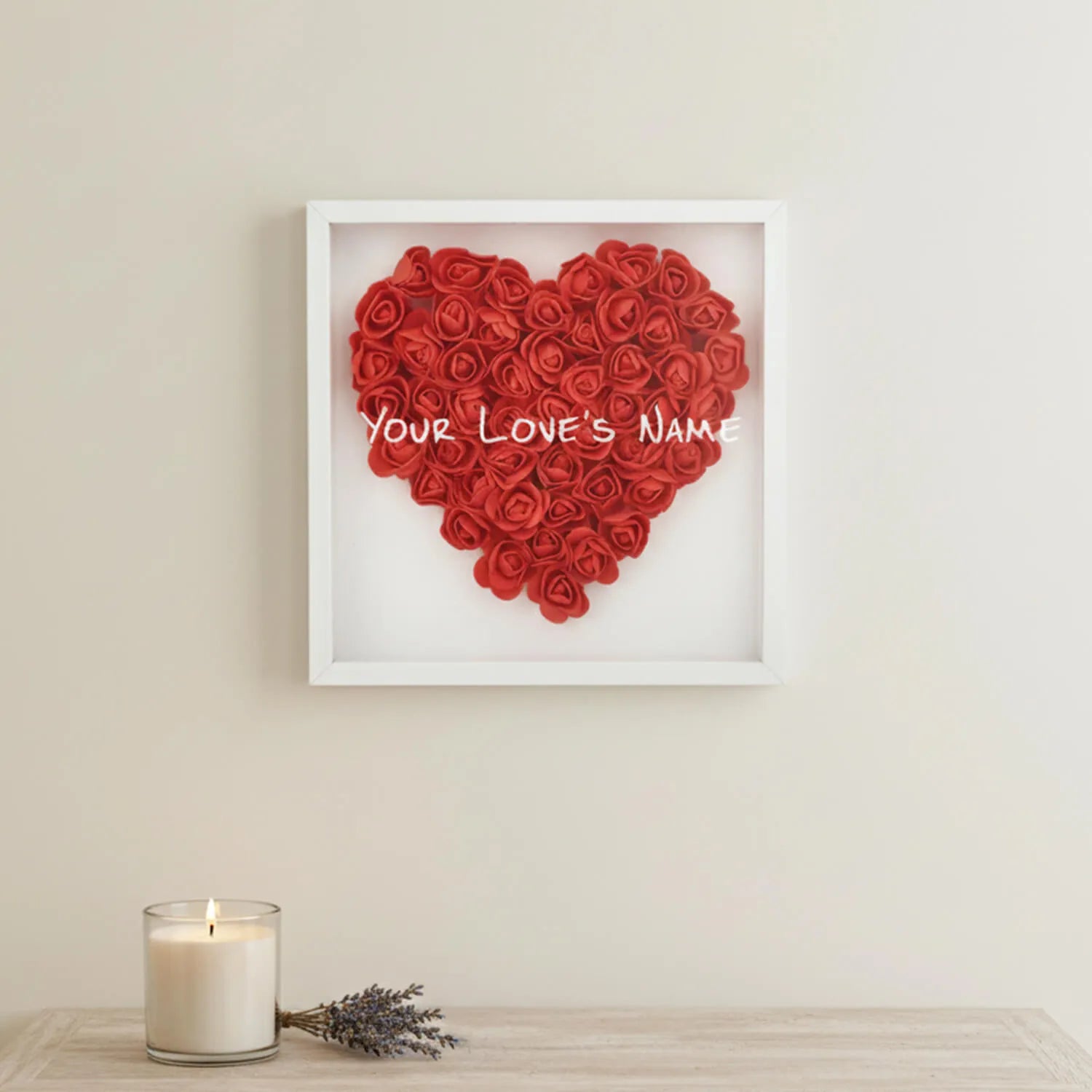 Custom Love Flower Shadow Box Valentine Day Gift PE Foam Flowers Custom Text Home Decor PrintToucan