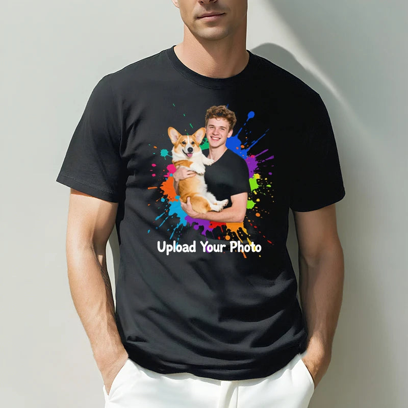Custom Tee 230g Cotton Short Sleeve Photo Upload Pet Lovers PrintToucan