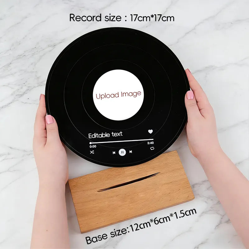 Custom Vinyl Record Ornament Photo & Song Acrylic Holiday Gift Vinyl Record With Photo Made in USA PrintToucan