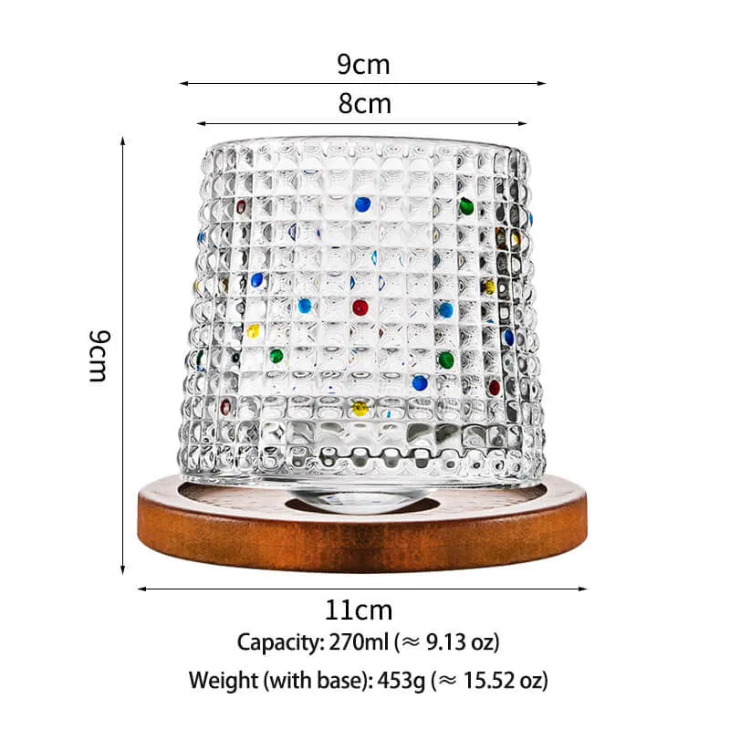 Colored Glass 270ml Glass Valentine Rotating Color Contrast Whiskey Cup USA Made PrintToucan