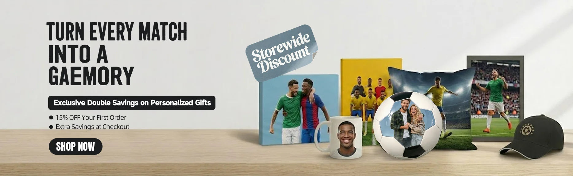 Custom soccer personalized photo gifts sale poster with custom canvas, mug, pillow and photo football