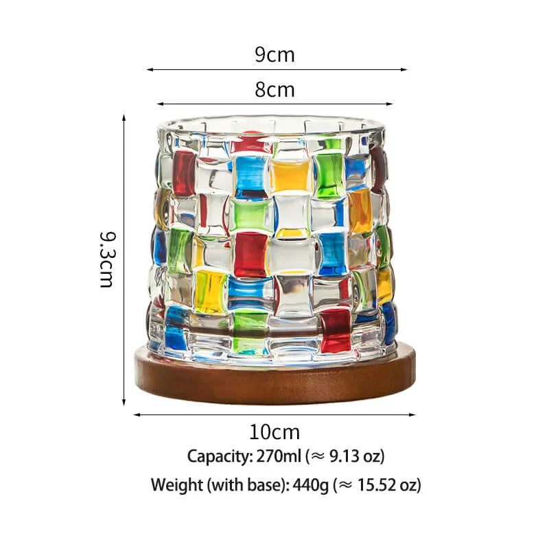 Colored Glass 270ml Glass Valentine Rotating Color Contrast Whiskey Cup USA Made PrintToucan