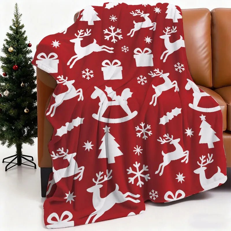 Blanket 350g Flannel Christmas Pattern Cozy Winter Use Winter Thickening Home Decor Wall Art PrintToucan - PrintToucanBlankets150cm x 200cm/60"x80"