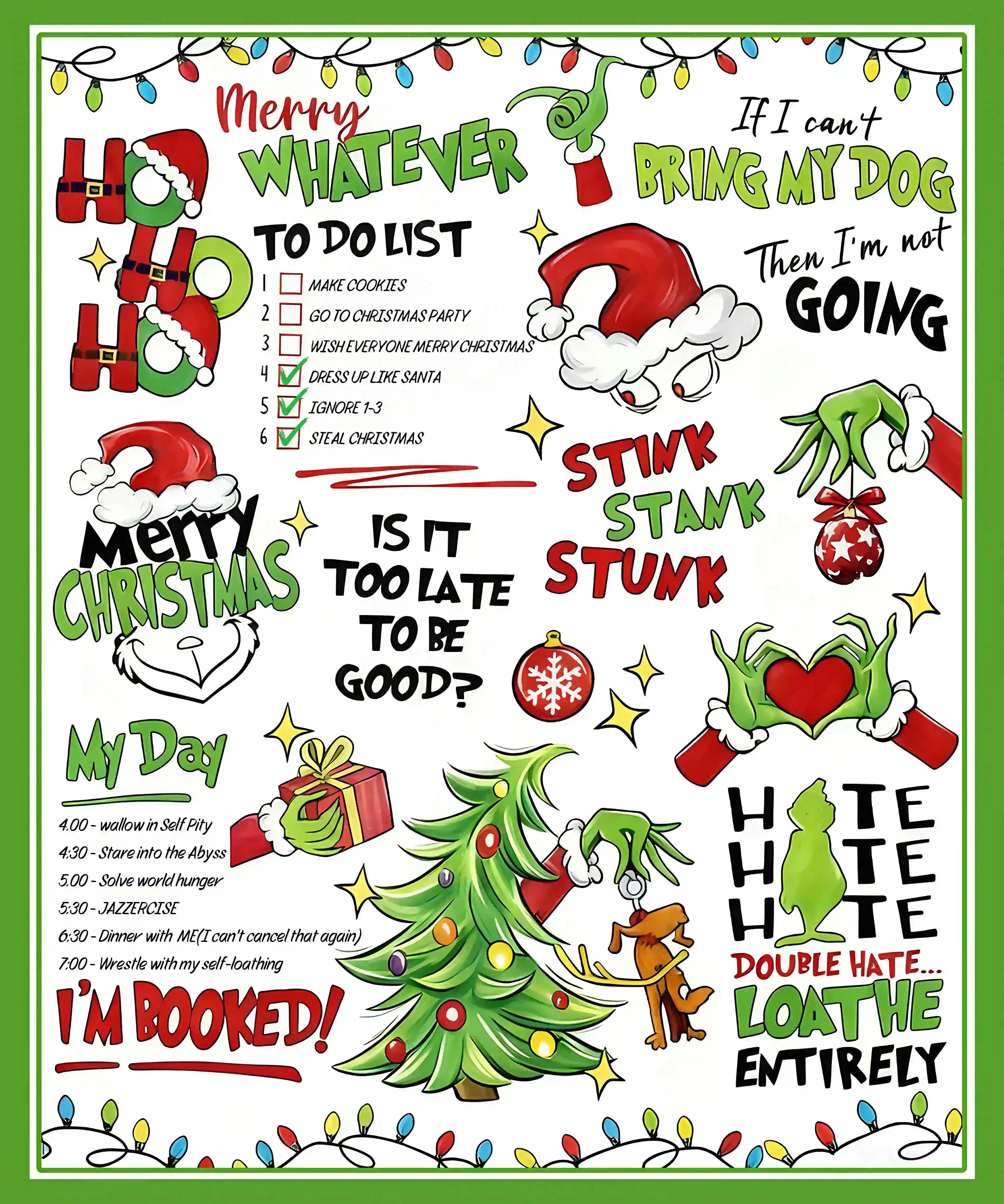 Blanket 350g Flannel Funny Christmas Tree Green Theme Sofa Bedding Winter Thick American Made PrintToucan - PrintToucanBlankets150cm x 200cm/60"x80"