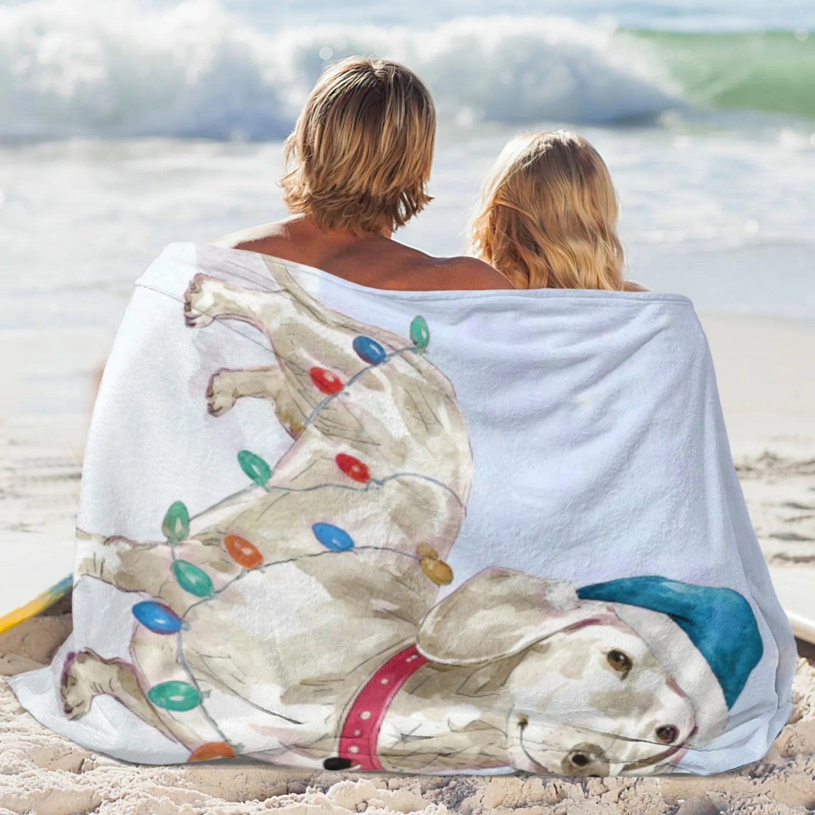 Blankets 1150g Flannel Christmas Dachshund Snow Scene Holiday Decor Weighted Blanket Baby Blanket PrintToucan - PrintToucanChrismas Gift150cm x 200cm/60"x80"