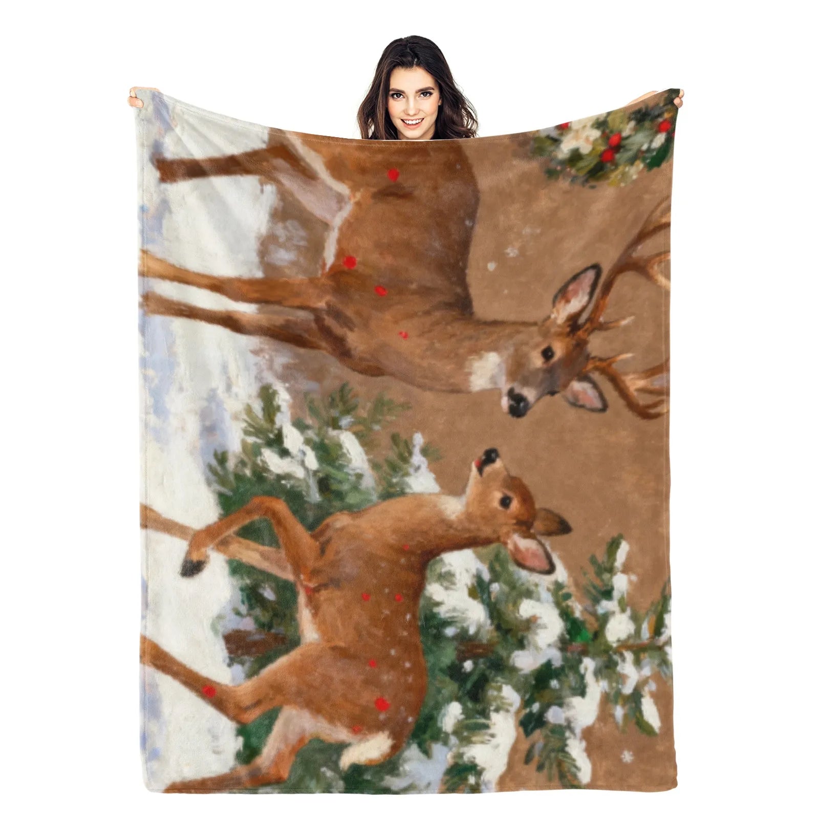 Blankets 1150g Flannel Christmas Holiday Decor Cozy Weighted Baby Blanket | PrintToucan - PrintToucanChrismas Gift150cm x 200cm/60"x80"