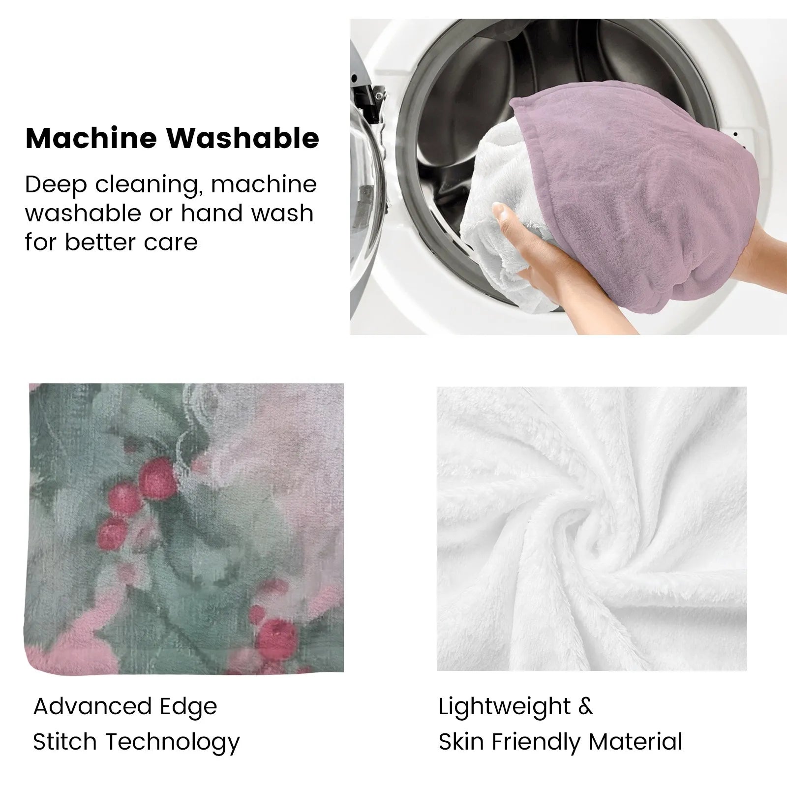 Blankets 1150g Flannel Christmas Pink Santa Sweet Holiday Style Weighted Baby Blankets Home Decor PrintToucan - PrintToucanChrismas Gift150cm x 200cm/60"x80"