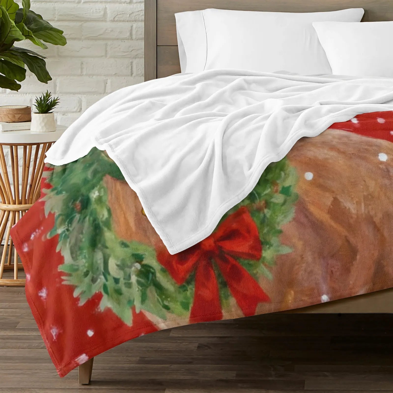 Blankets 1150g Flannel Christmas Reindeer Cozy Throws Weighted Blanket Baby Blanket Holiday Decor PrintToucan - PrintToucanChrismas Gift150cm x 200cm/60"x80"