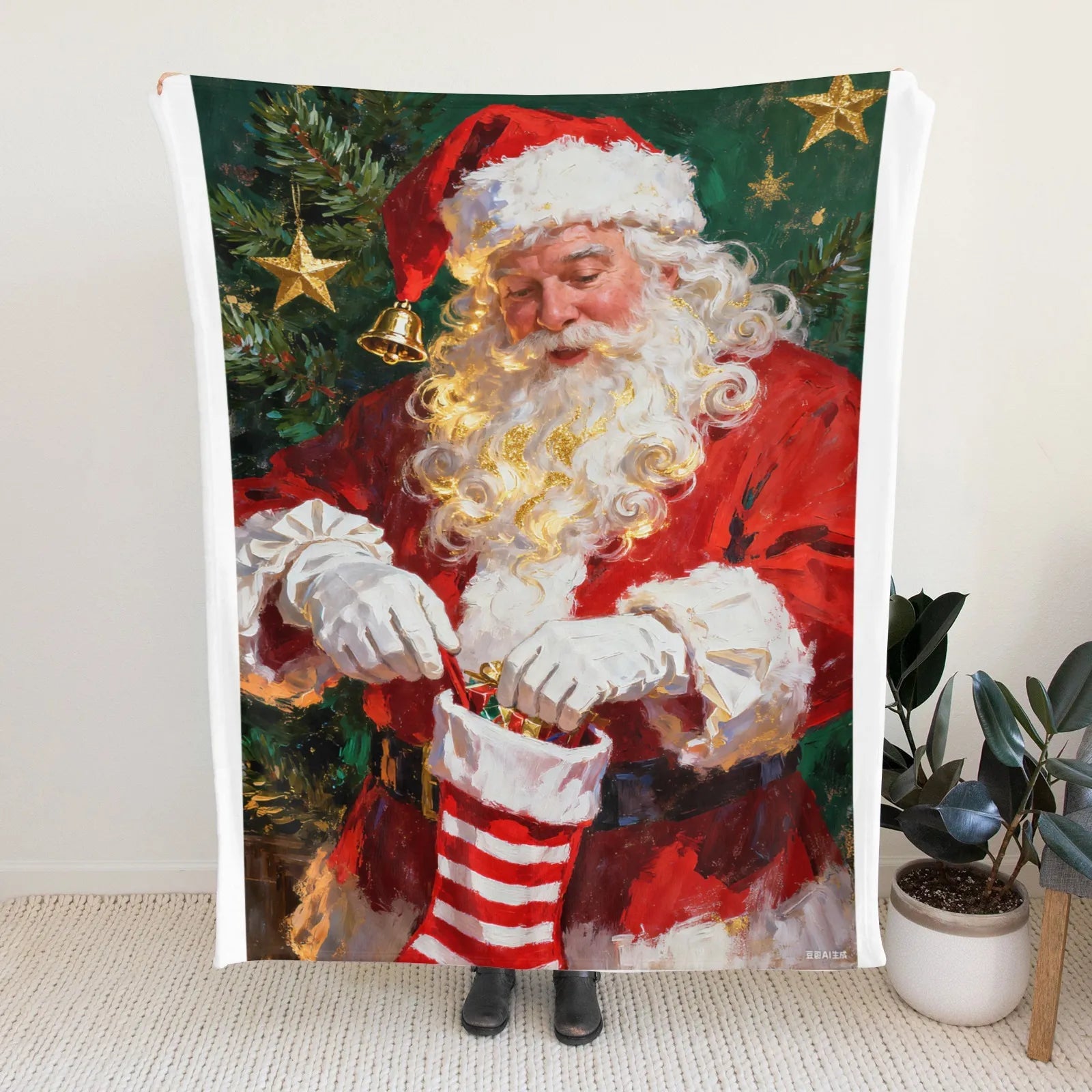 Blankets 1150g Flannel Christmas Santa Gift Scene Weighted Baby Blankets – PrintToucan - PrintToucanChrismas Gift150cm x 200cm/60"x80"