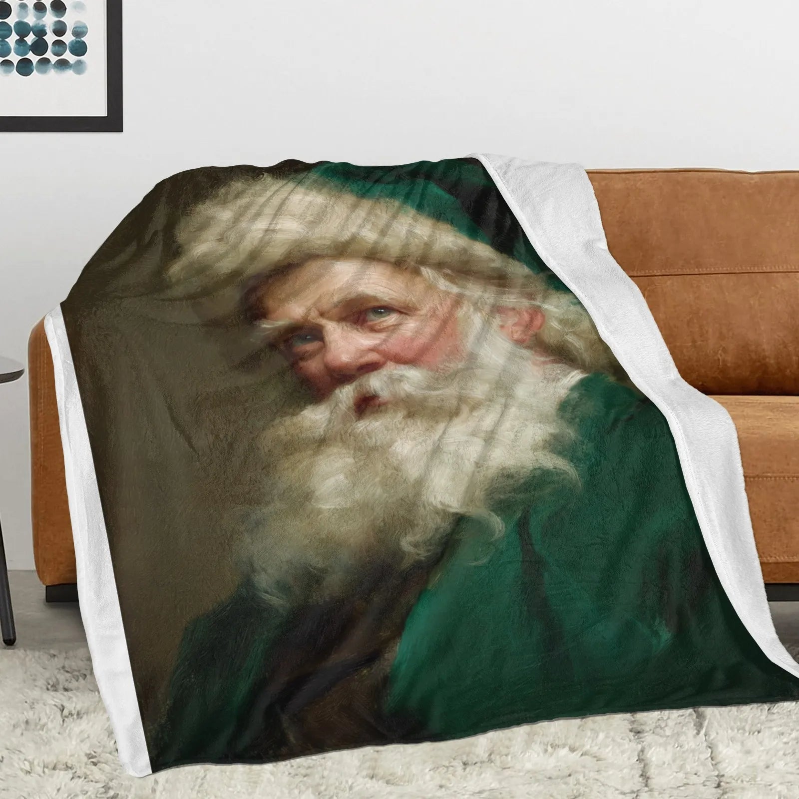 Blankets 1150g Flannel Christmas Santa Oil Painting Realistic Weighted Baby Blankets PrintToucan - PrintToucanChrismas Gift150cm x 200cm/60"x80"