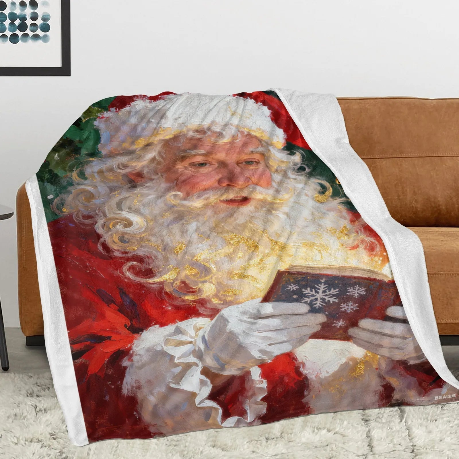 Blankets 1150g Flannel Christmas Santa Reading Scene Weighted Baby Blankets – Cozy Holiday Home Decor | Printtoucan - PrintToucanChrismas Gift150cm x 200cm/60"x80"