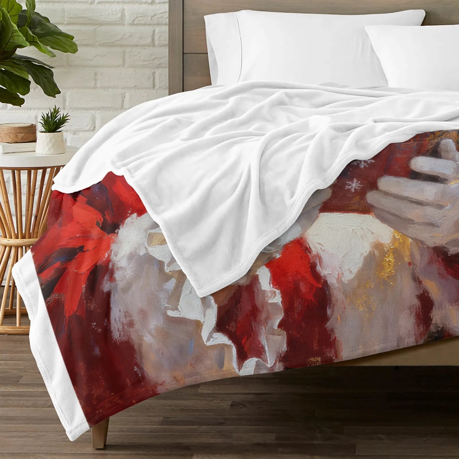 Blankets 1150g Flannel Christmas Santa Reading Scene Weighted Baby Blankets – Cozy Holiday Home Decor | Printtoucan - PrintToucanChrismas Gift150cm x 200cm/60"x80"