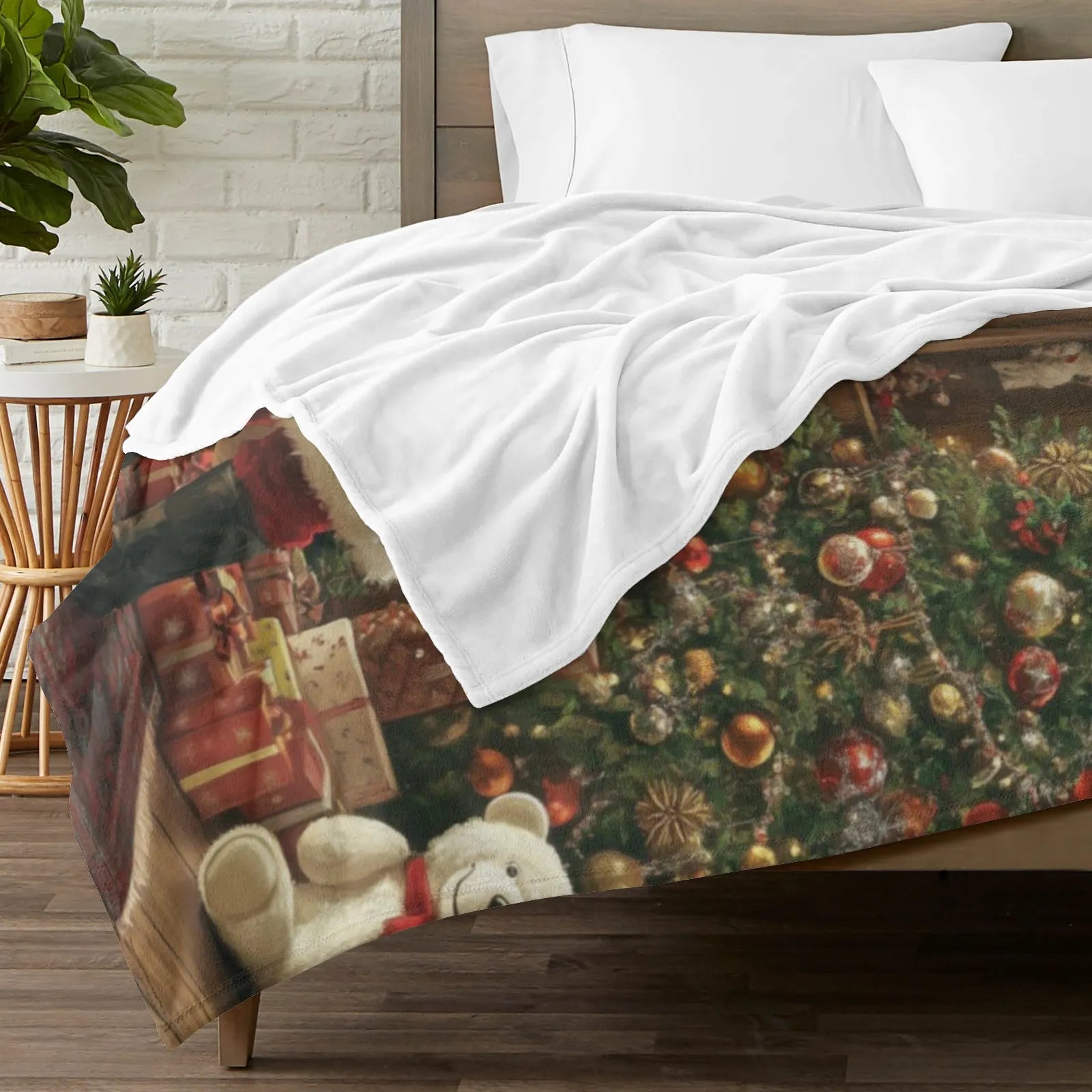 Blankets 1150g Flannel Christmas Santa Reading Scene Weighted Baby Blankets PrintToucan - PrintToucanChrismas Gift150cm x 200cm/60"x80"