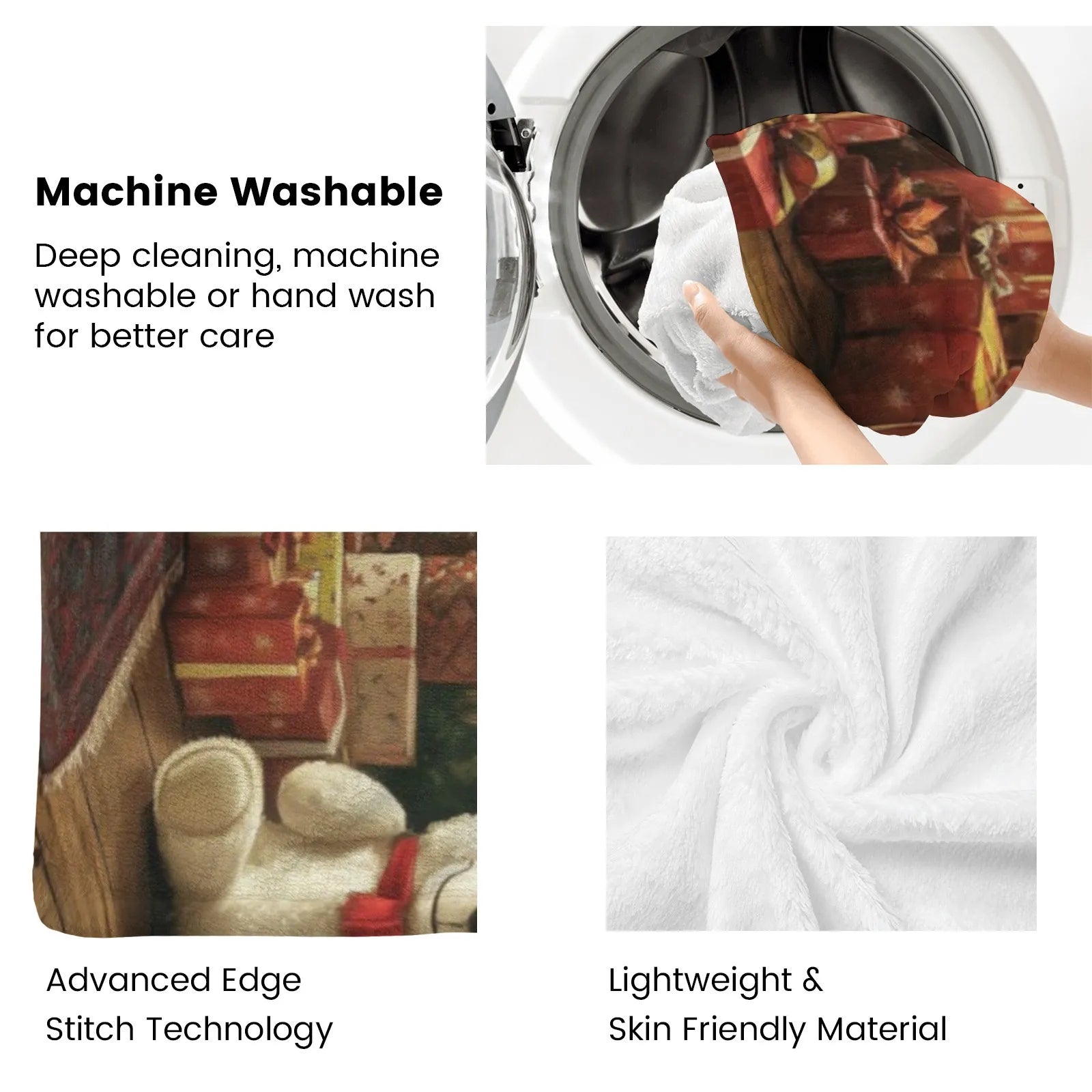 Blankets 1150g Flannel Christmas Santa Reading Scene Weighted Baby Blankets PrintToucan - PrintToucanChrismas Gift150cm x 200cm/60"x80"