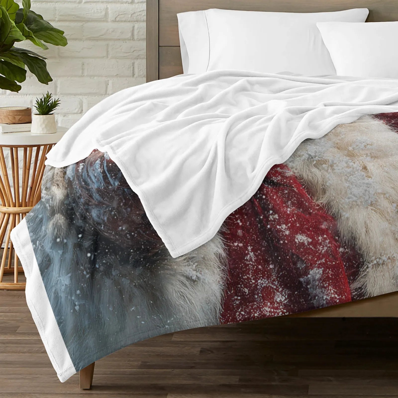 Blankets 1150g Flannel Christmas Santa Snow Scene Weighted Baby Blankets PrintToucan - PrintToucanChrismas Gift150cm x 200cm/60"x80"