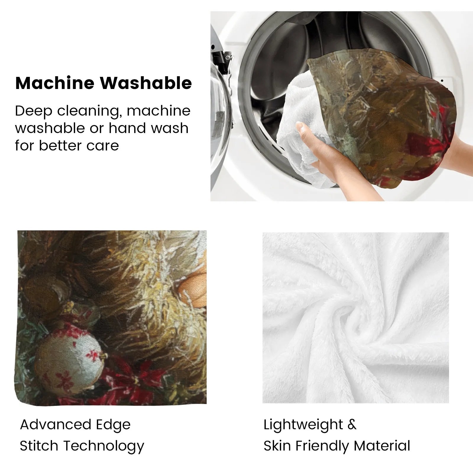 Blankets 1150g Flannel Christmas Santa With Baby Oil Painting Weighted Baby Blankets PrintToucan - PrintToucanChrismas Gift150cm x 200cm/60"x80"