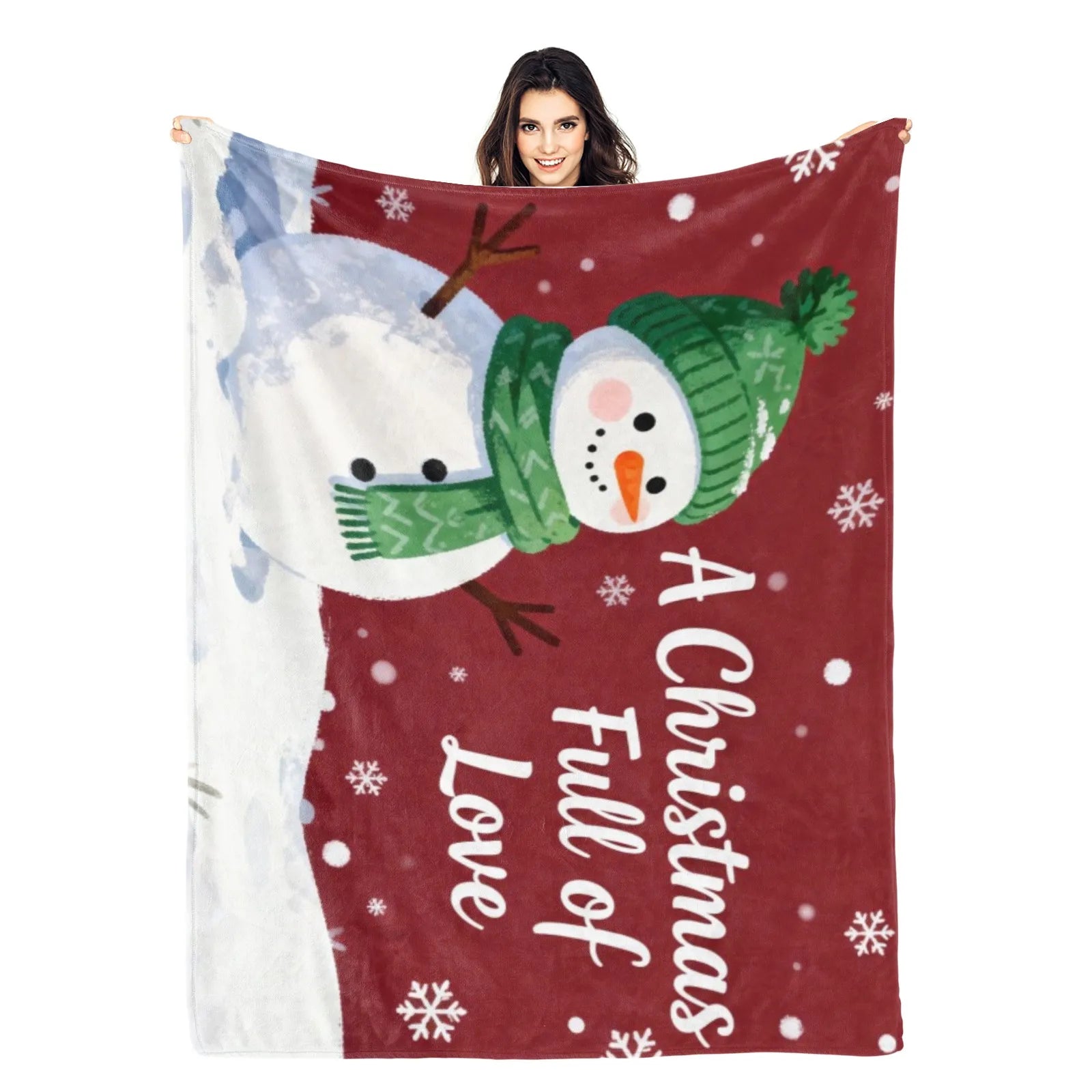 Blankets 1150g Flannel Christmas Snowman Holiday Decor Weighted Blanket Baby Blanket | PrintToucan - PrintToucanChrismas Gift150cm x 200cm/60"x80"