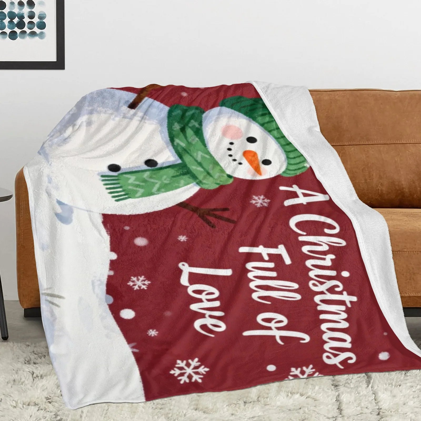 Blankets 1150g Flannel Christmas Snowman Holiday Decor Weighted Blanket Baby Blanket | PrintToucan - PrintToucanChrismas Gift150cm x 200cm/60"x80"