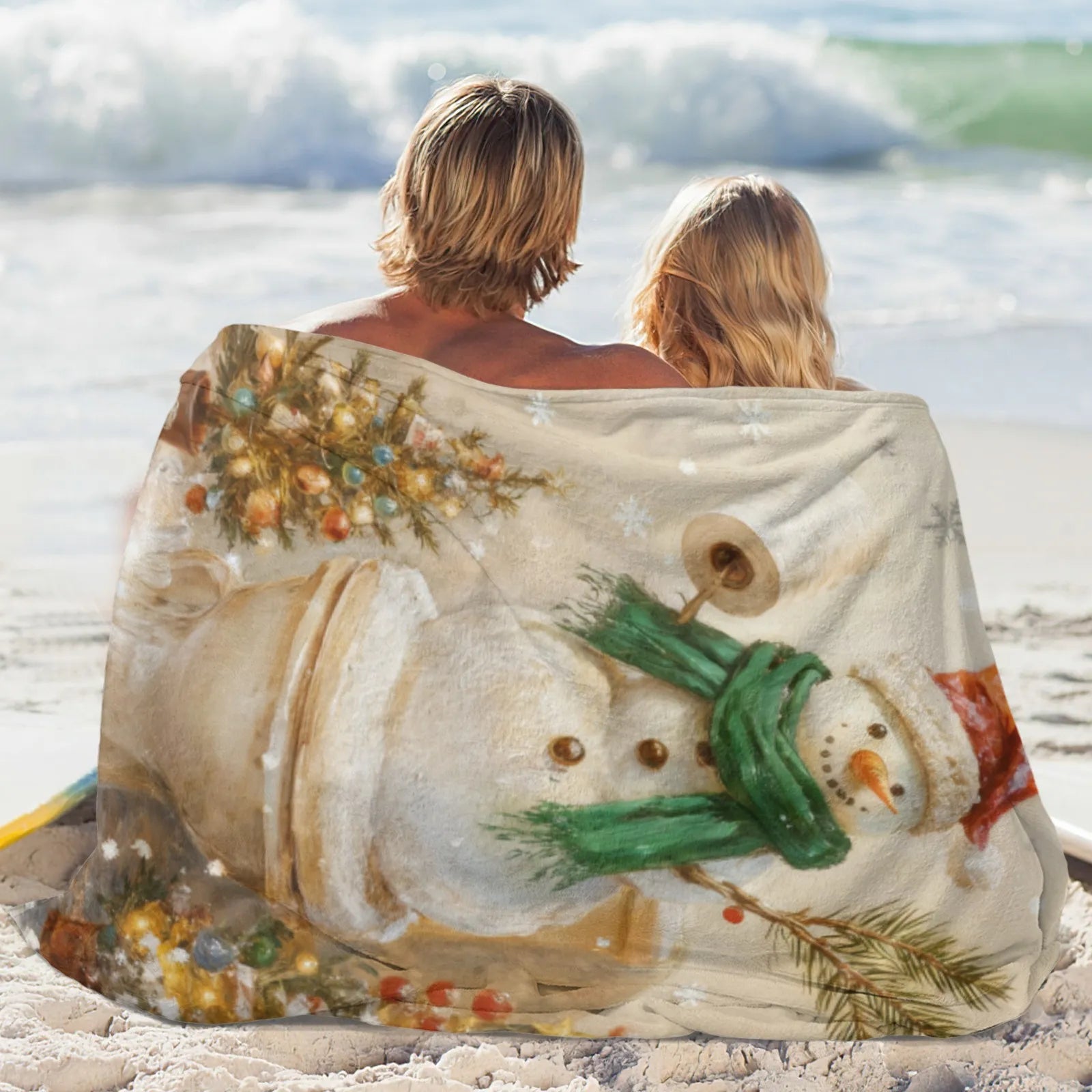 Blankets 1150g Flannel Christmas Snowman Toilet Humor Weighted Baby Blanket – Fun Holiday Gift PrintToucan - PrintToucanChrismas Gift150cm x 200cm/60"x80"