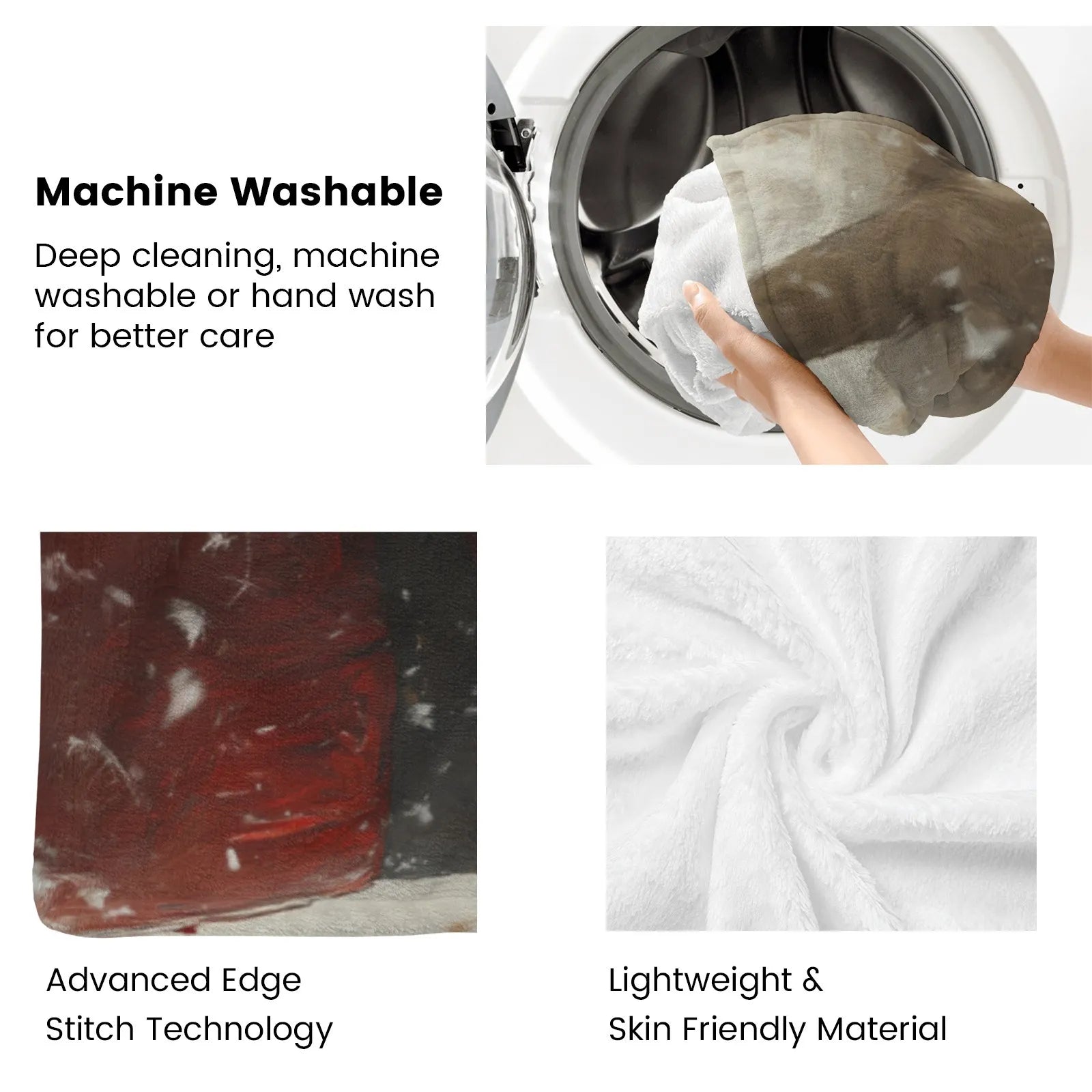 Blankets 1150g Flannel Christmas Theme Santa With White Reindeer Snow Scene Weighted Baby Blankets PrintToucan - PrintToucanChrismas Gift150cm x 200cm/60"x80"