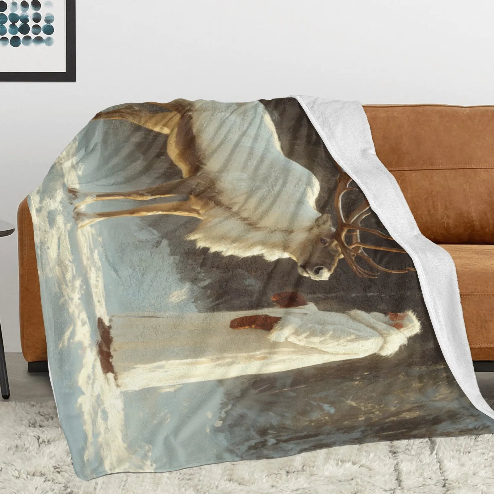 Blankets 1150g Flannel Christmas Theme Winter Reindeer Scene Weighted Baby Blankets PrintToucan - PrintToucanChrismas Gift150cm x 200cm/60"x80"