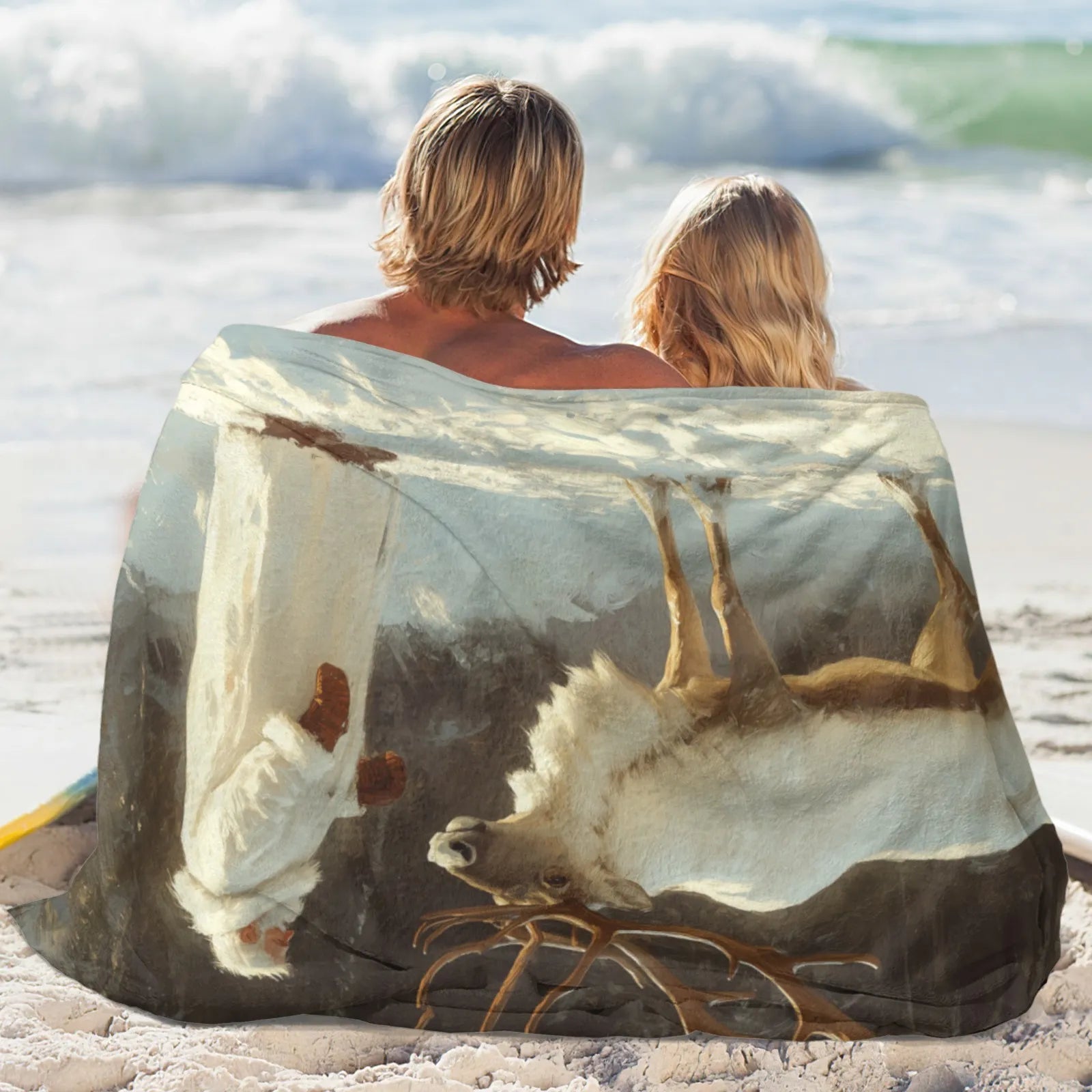 Blankets 1150g Flannel Christmas Theme Winter Reindeer Scene Weighted Baby Blankets PrintToucan - PrintToucanChrismas Gift150cm x 200cm/60"x80"