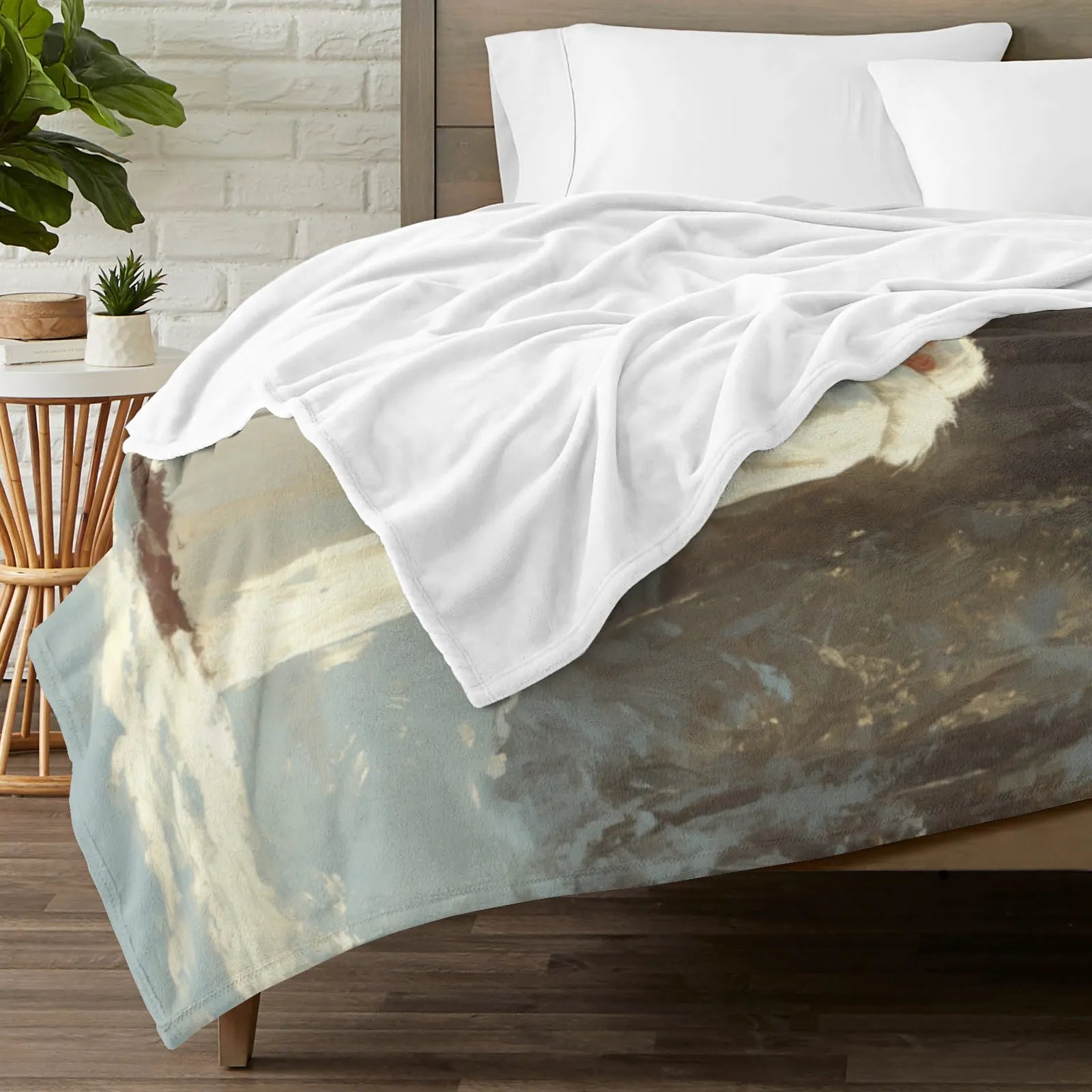 Blankets 1150g Flannel Christmas Theme Winter Reindeer Scene Weighted Baby Blankets PrintToucan - PrintToucanChrismas Gift150cm x 200cm/60"x80"