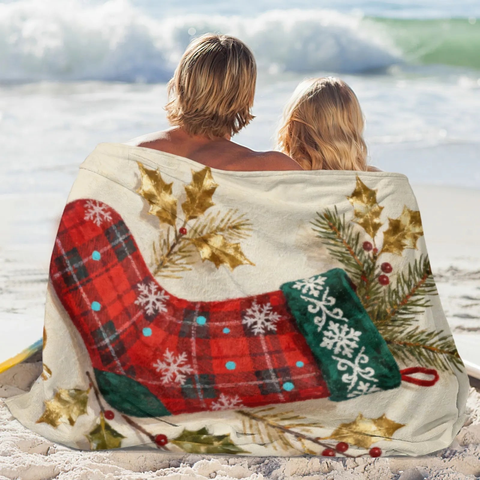 Blankets 1150g Flannel Christmas Themed Cozy Holiday Home Decor Weighted Blanket Baby Blanket | PrintToucan - PrintToucanChrismas Gift150cm x 200cm/60"x80"