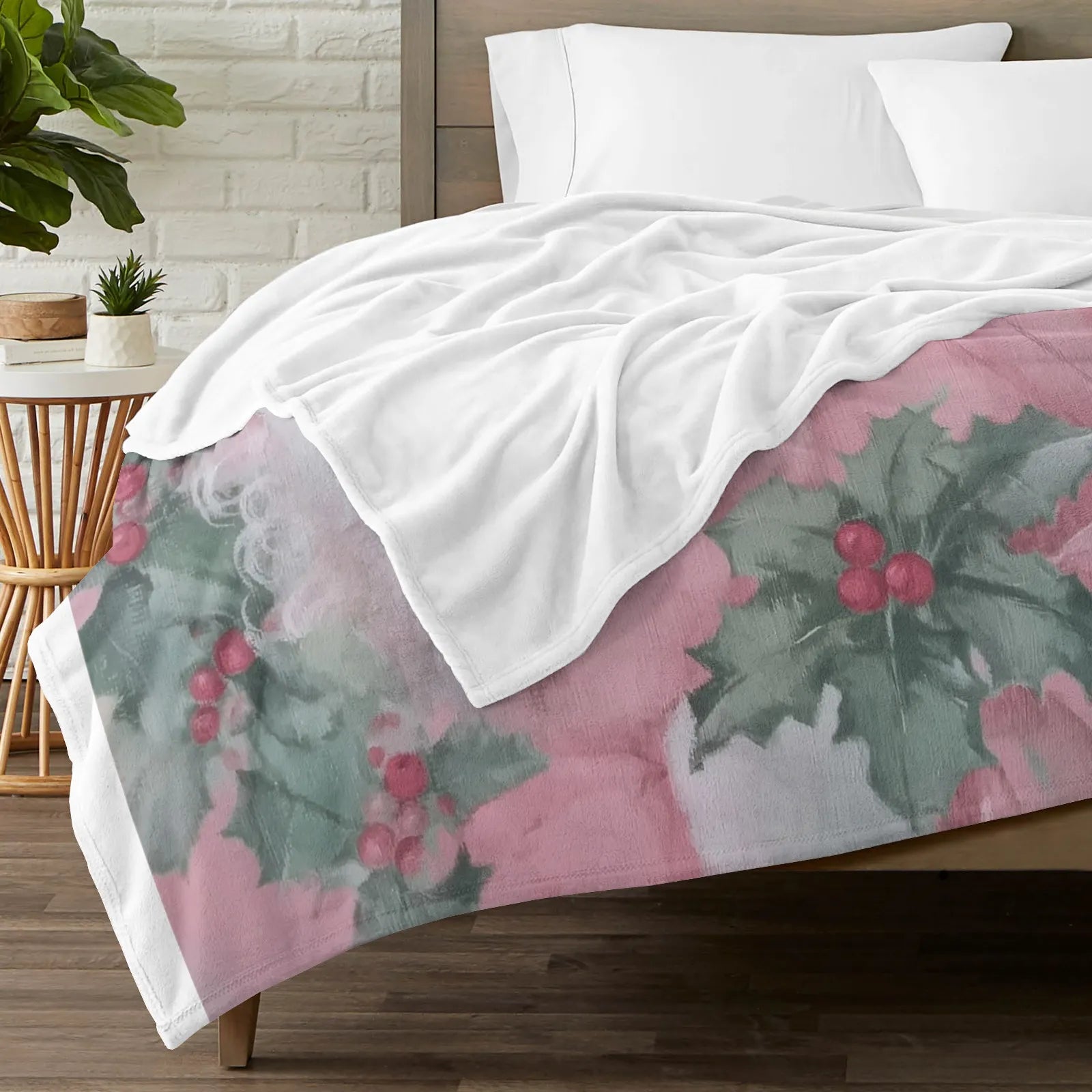 Blankets 1150g Flannel Pink Christmas Santa Design Weighted Baby Blankets | PrintToucan - PrintToucanChrismas Gift150cm x 200cm/60"x80"