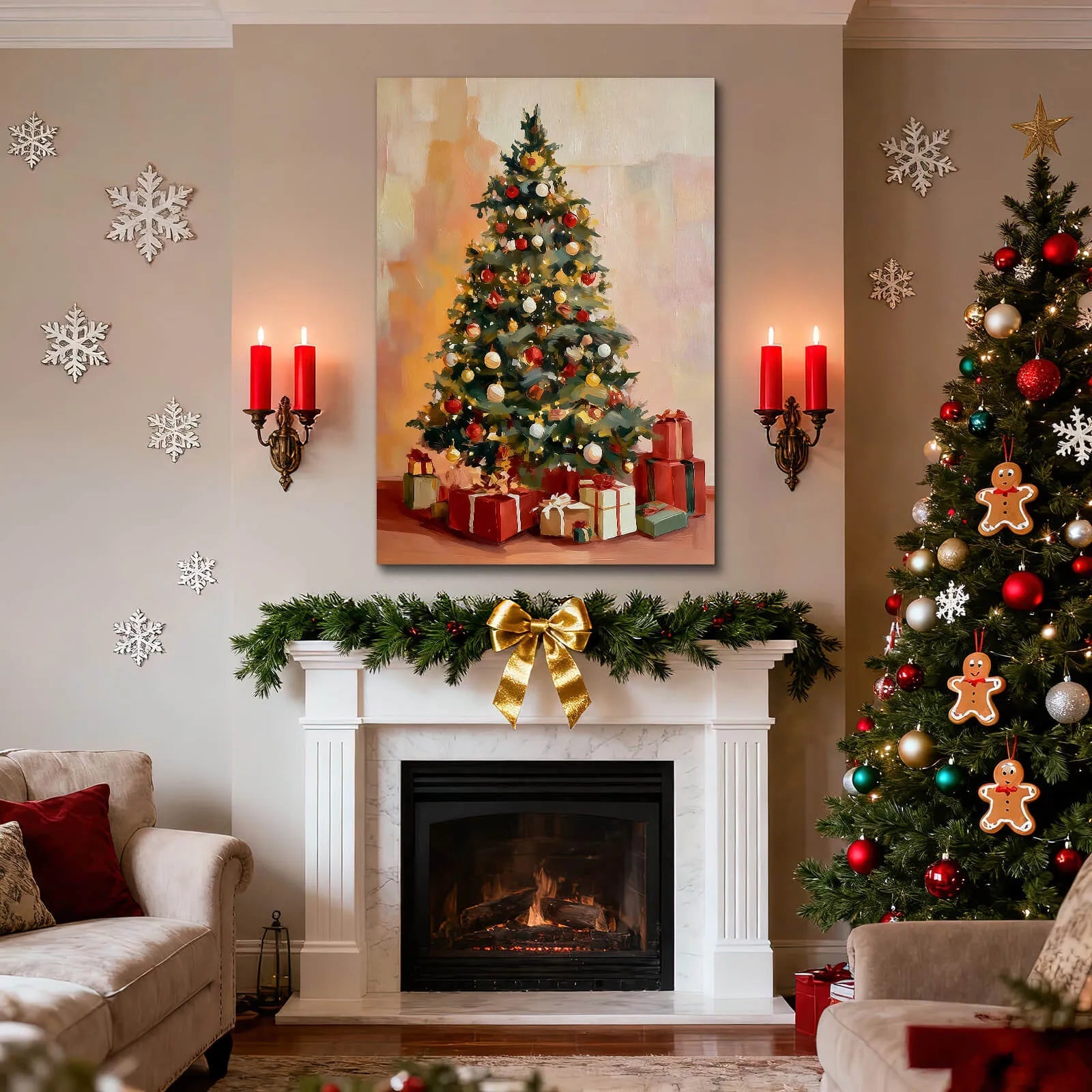 Canvas Prints Canvas Wall Art Christmas Tree With Gifts Holiday Home Decor Oil Painting Style Seasonal Art | PrintToucan - PrintToucanChrismas Gift