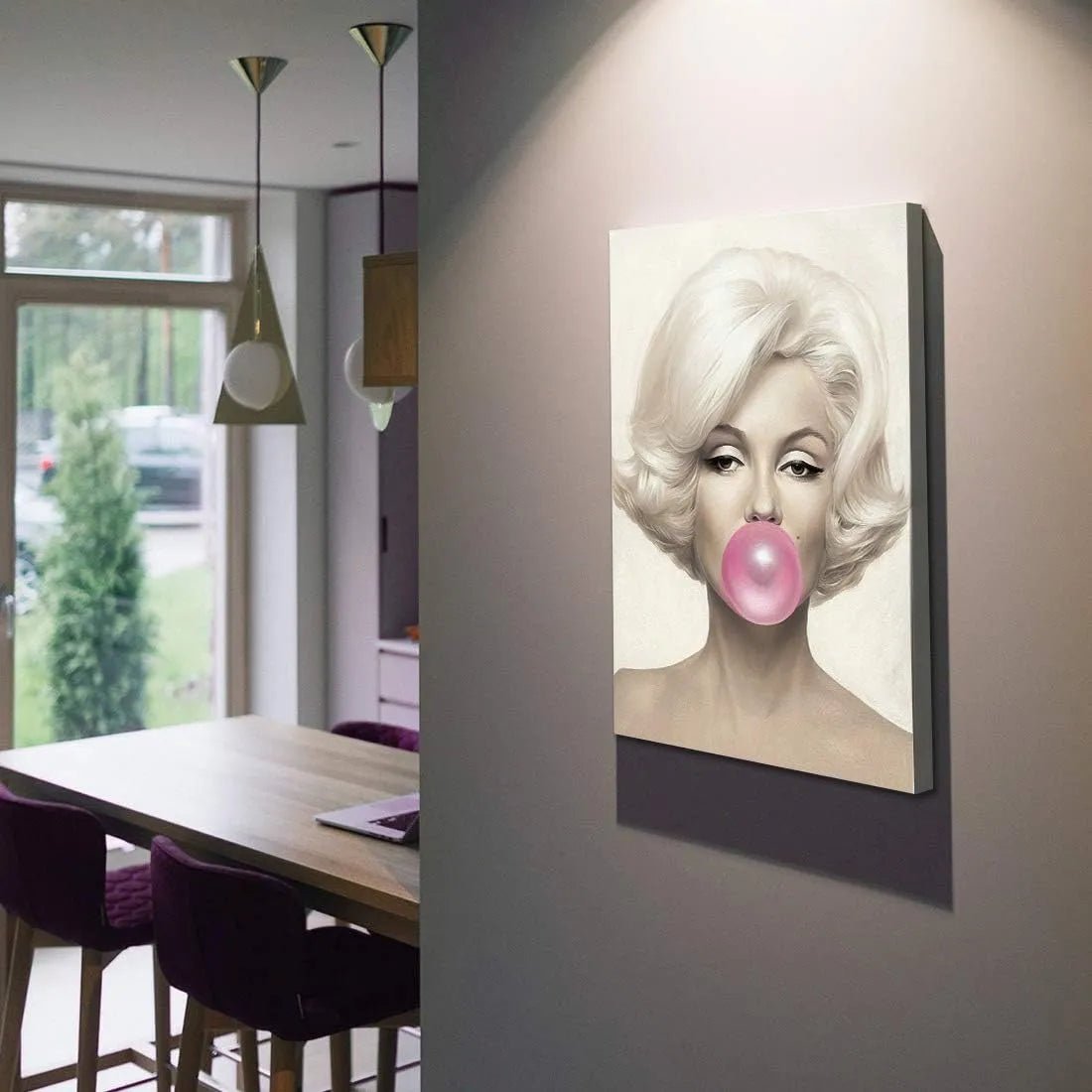 Canvas Prints Canvas Wall Art Marilyn Monroe Pink Bubblegum Vintage Home Decor Modern Aesthetic PrintToucan - PrintToucanChrismas Gift