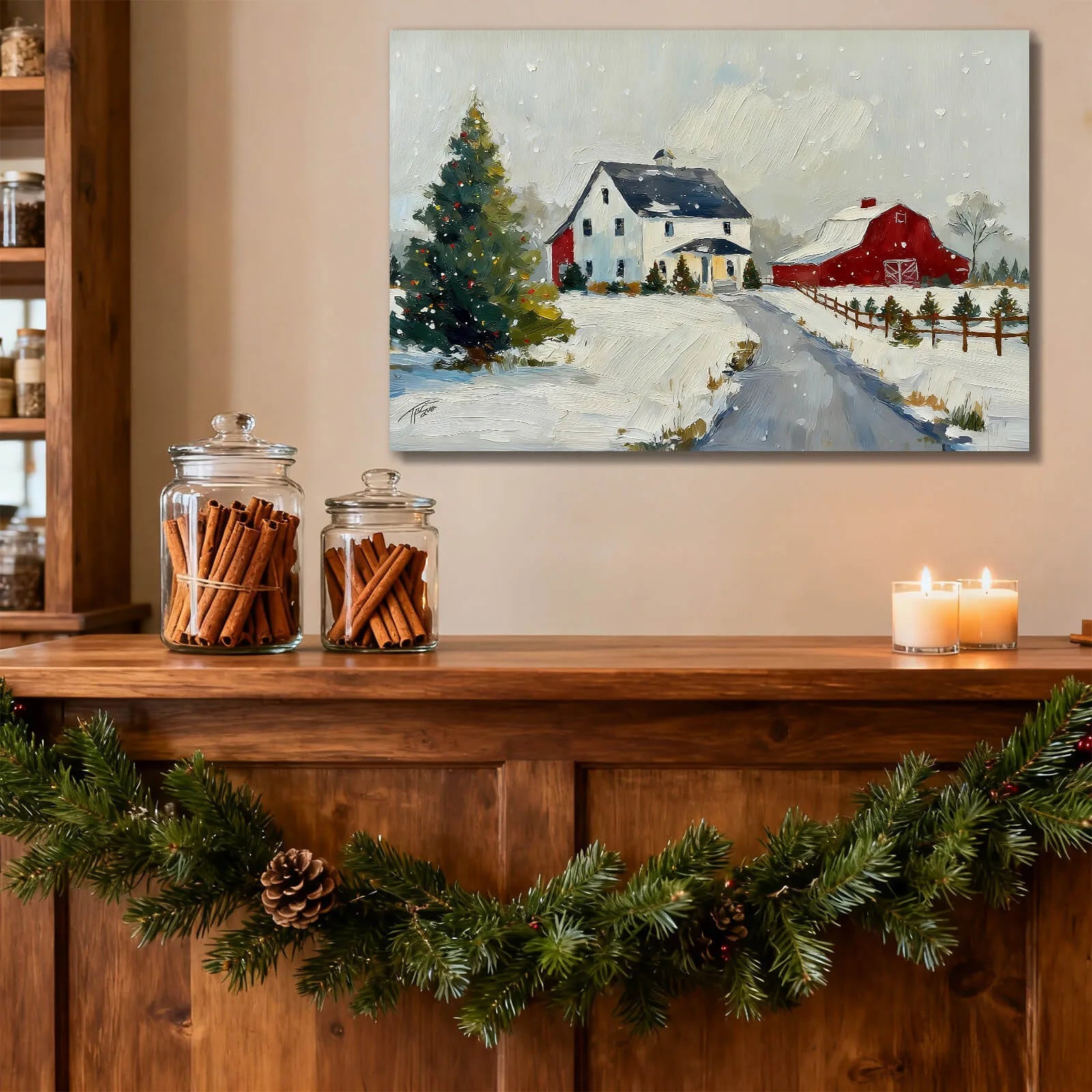 Canvas Prints Canvas Wall Art Snowy Christmas Countryside Village Holiday Home Decor | PrintToucan - PrintToucanChrismas Gift