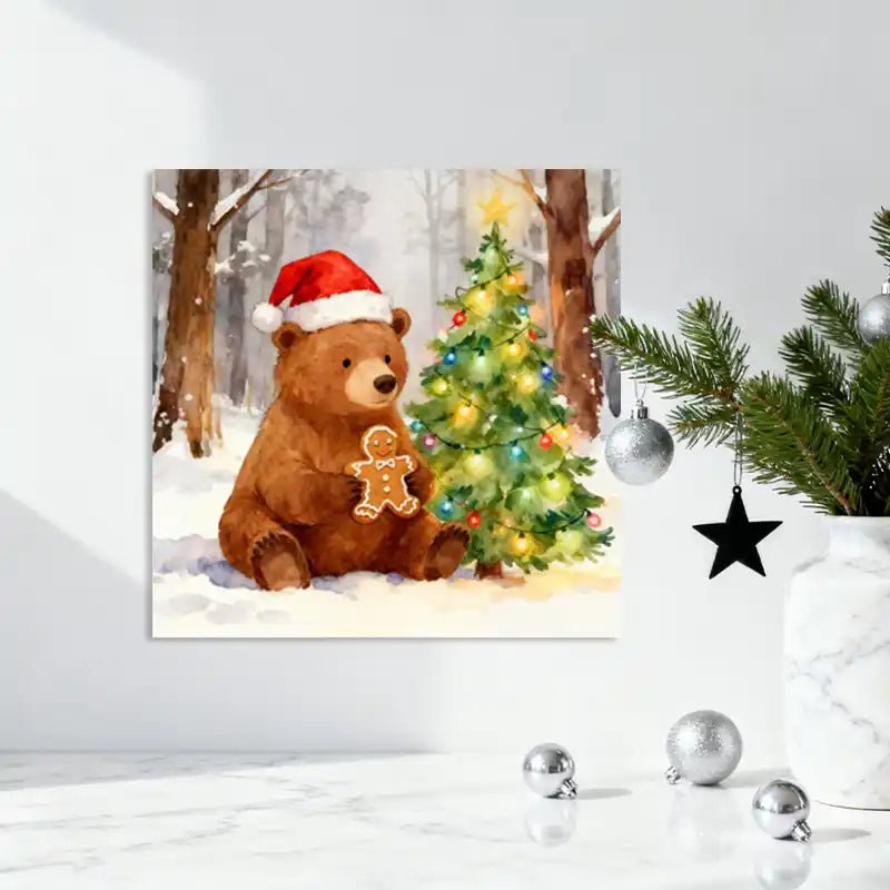Canvas Prints Christmas Bear With Gingerbread – Holiday Home Decor Print Photos | PrintToucan - PrintToucanChrismas Gift