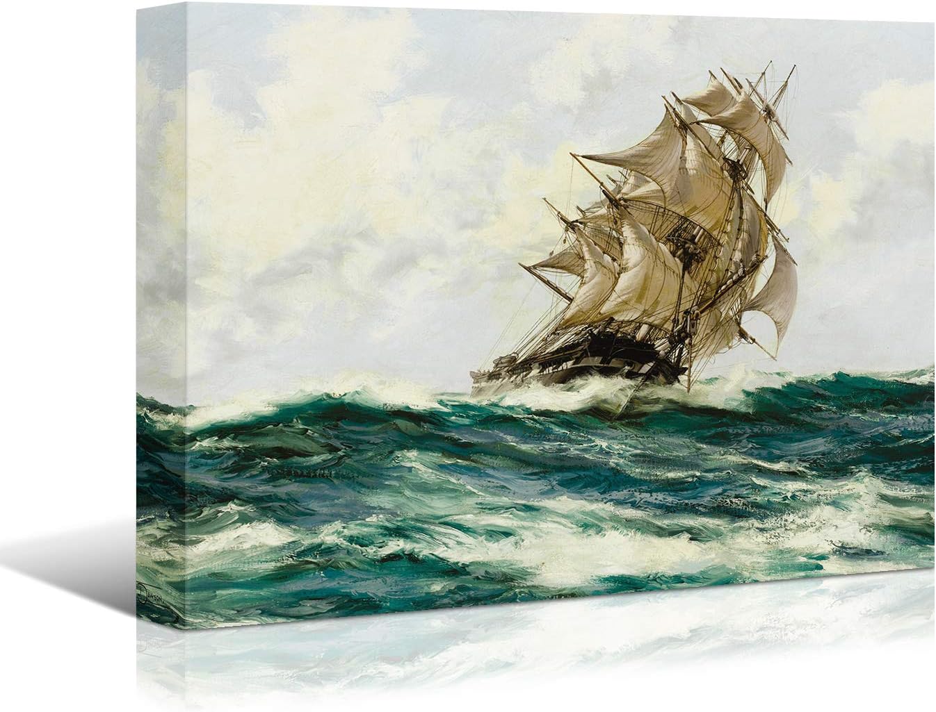 Canvas Prints Ocean Theme Sailboats on Blue Sea Wall Art Home Decor Wall Art - PrintToucan - PrintToucanCphy-136-16"L x 12"W-1.5inch