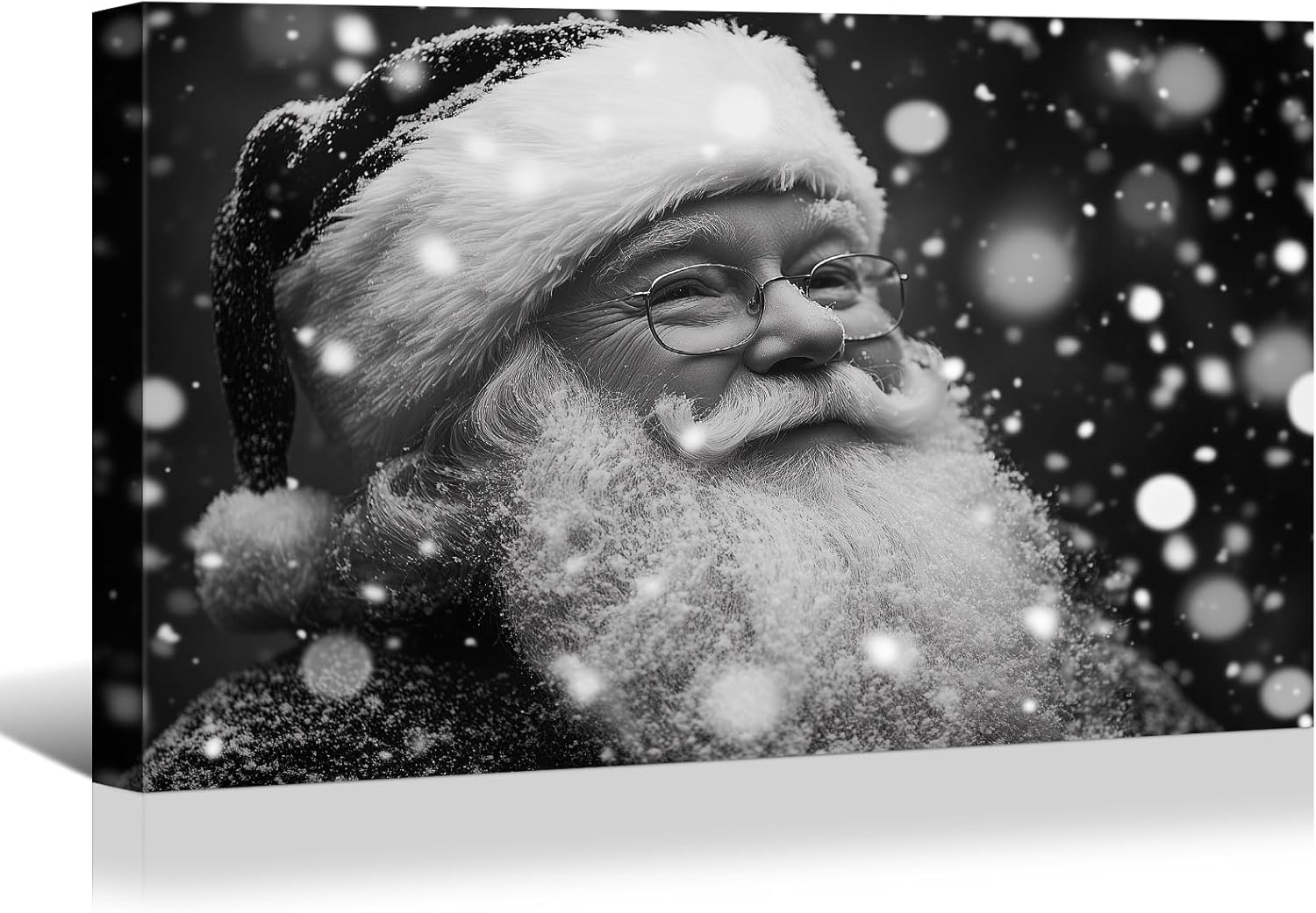 Canvas Prints Pink Santa Claus Vintage Christmas Wall Art Home Decor Holiday Painting PrintToucan - PrintToucan