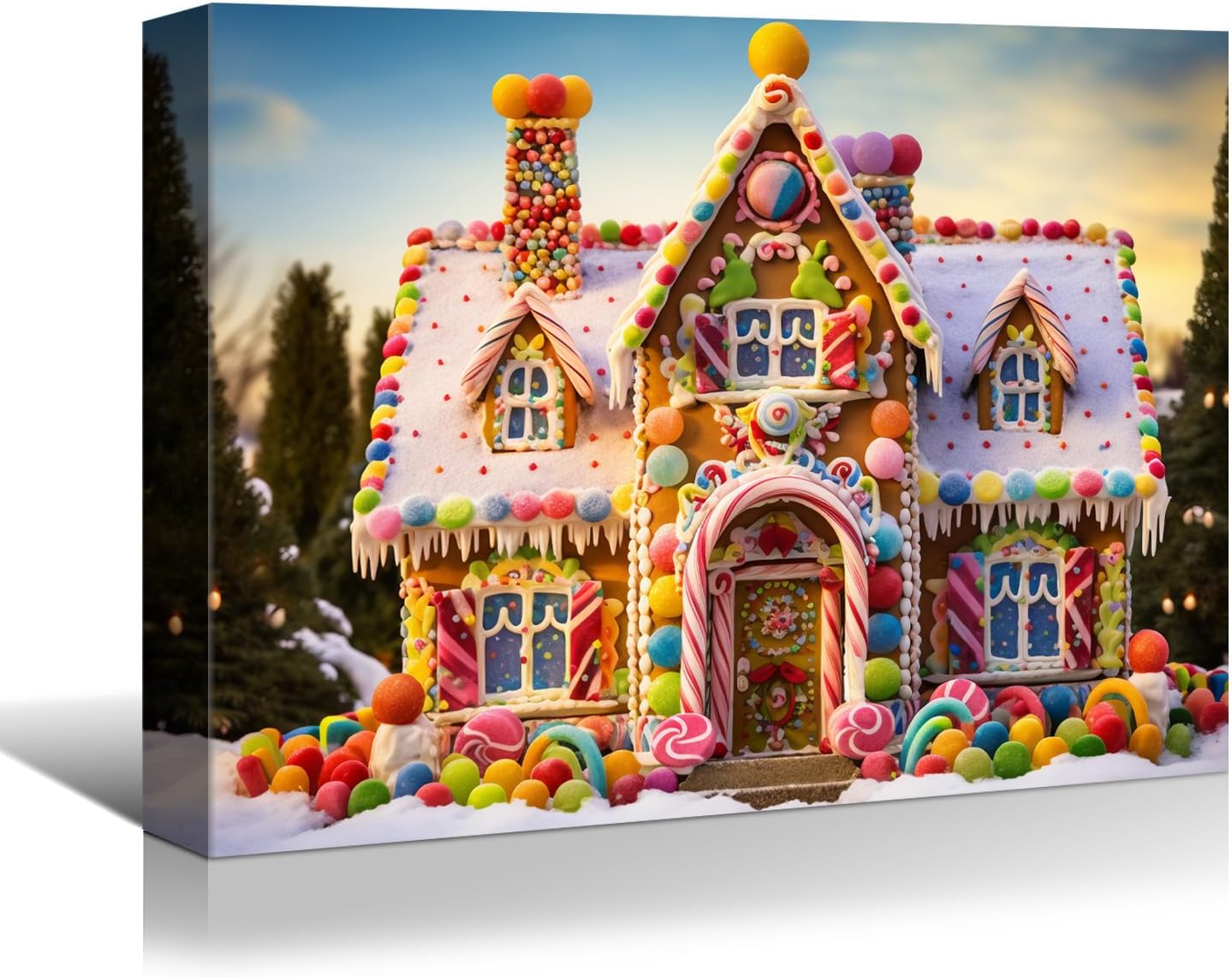 Canvas Prints Rustic Winter Tree Farm Snowman Scene Christmas Wall Art Home Decor | PrintToucan - PrintToucanWWJSDJB204-16L" x 12W"