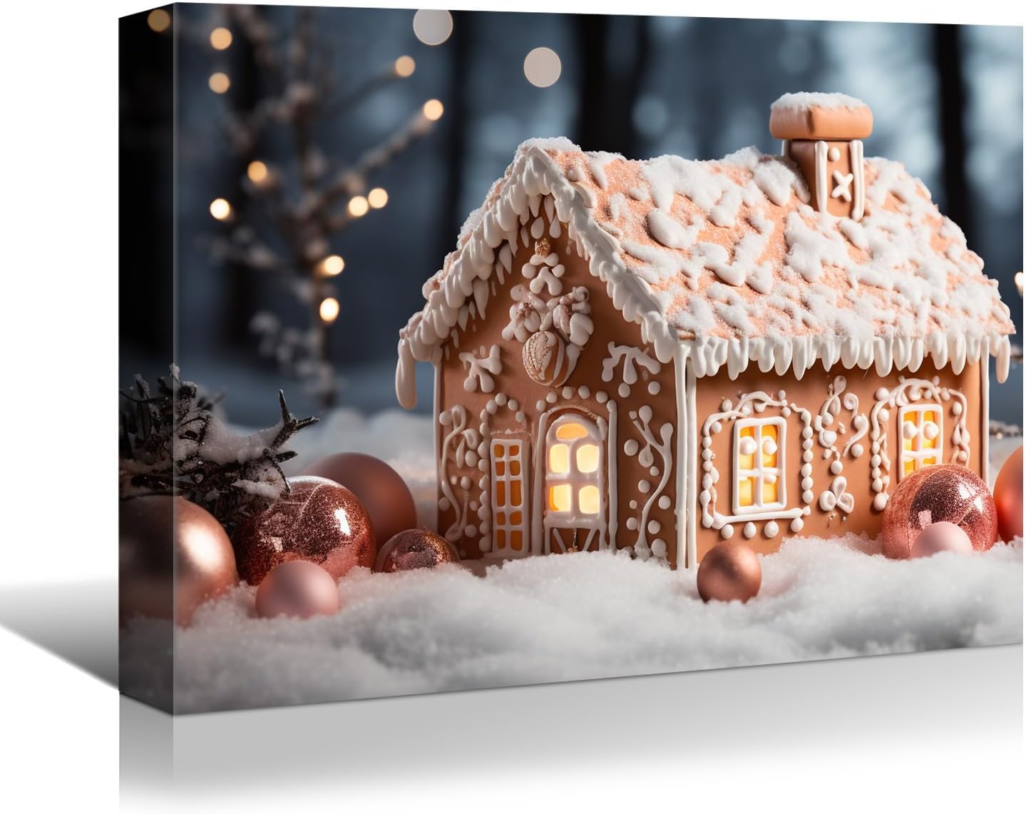 Canvas Prints Rustic Winter Tree Farm Snowman Scene Christmas Wall Art Home Decor | PrintToucan - PrintToucanWWJSDJB207-16L" x 12W"