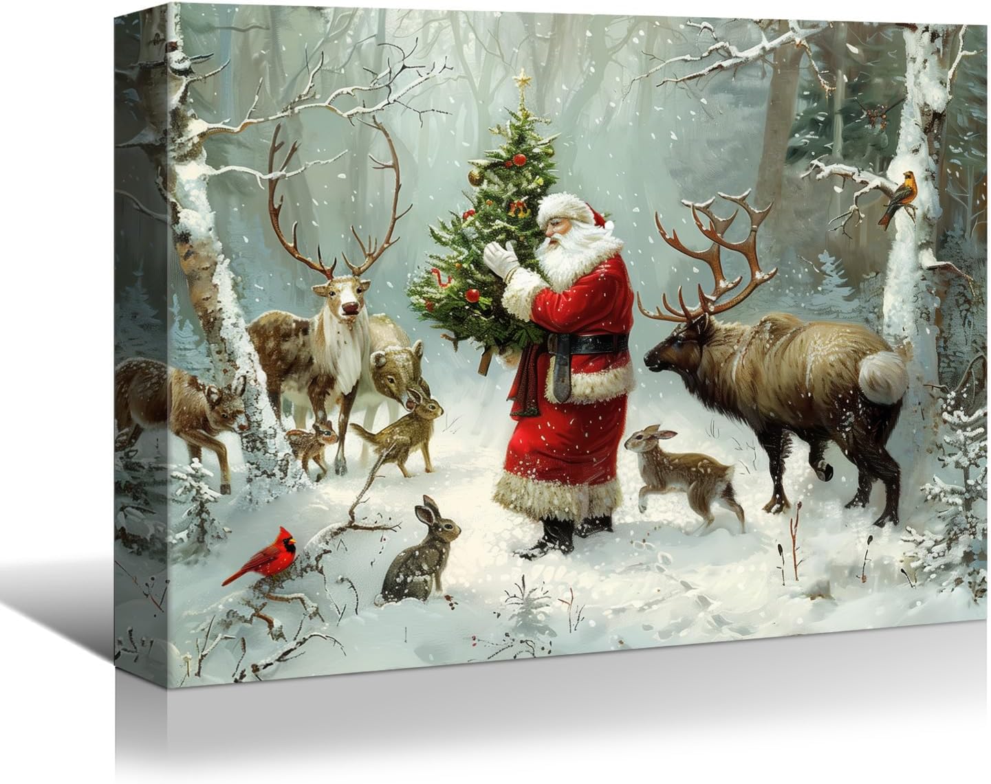 Canvas Prints Rustic Winter Tree Farm Snowman Scene Christmas Wall Art Home Decor | PrintToucan - PrintToucanWWJSDJB2010-16L" x 12W"