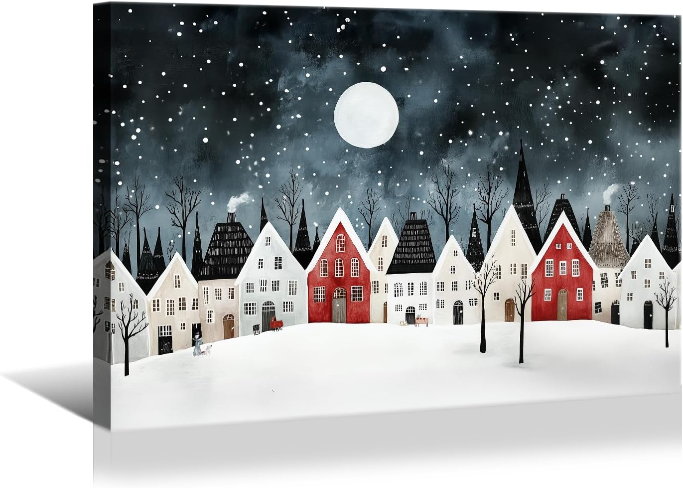 Canvas Prints Rustic Winter Tree Farm Snowman Scene Christmas Wall Art Home Decor | PrintToucan - PrintToucanWWJSDJB2026-16'' L x 12'' W