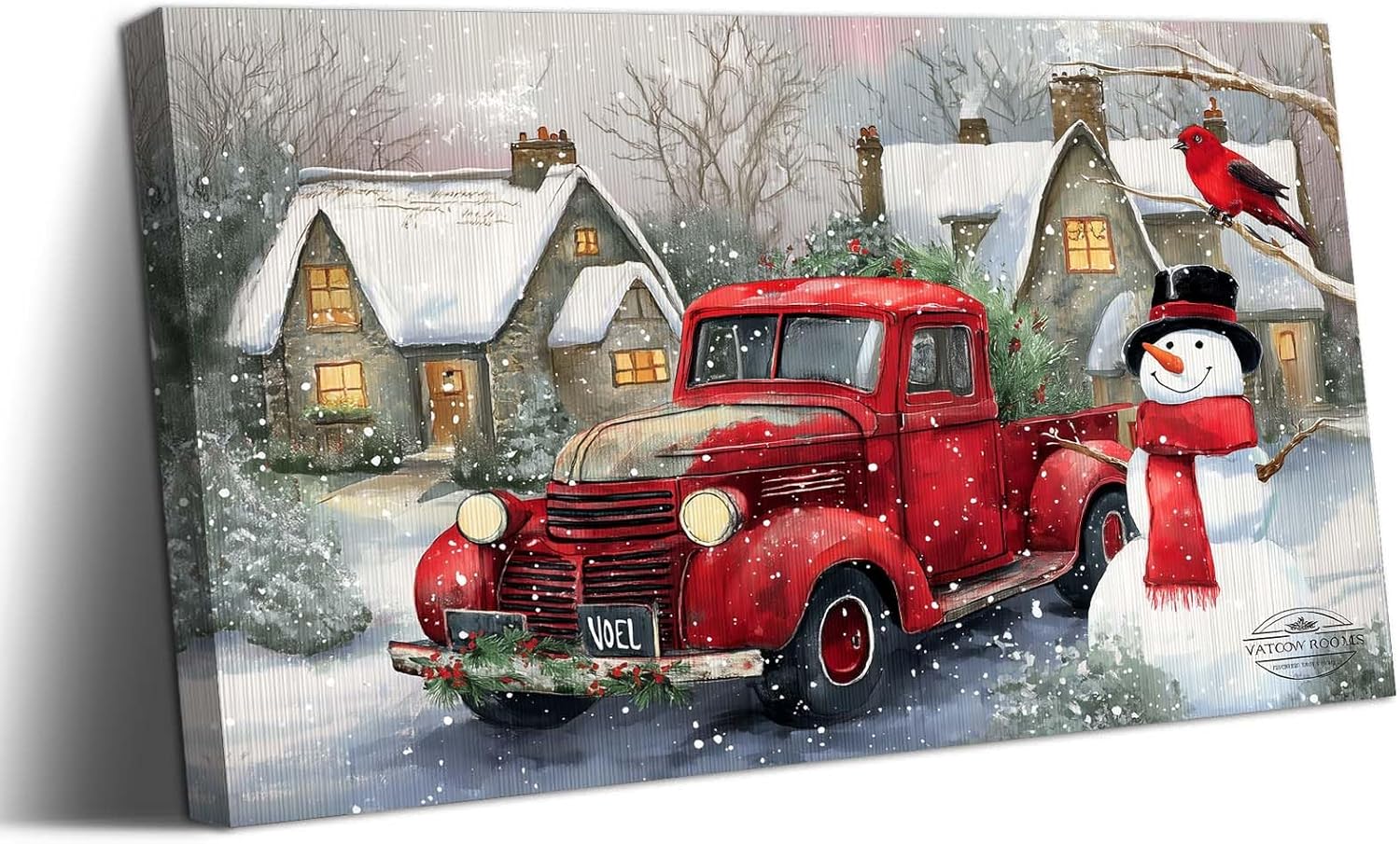 Canvas Prints Santa Chased By Police Car Christmas Theme Home Decor Wall Art Dimpoli - PrintToucanDMDSDJ012-32L" x 16W"-1.5inch