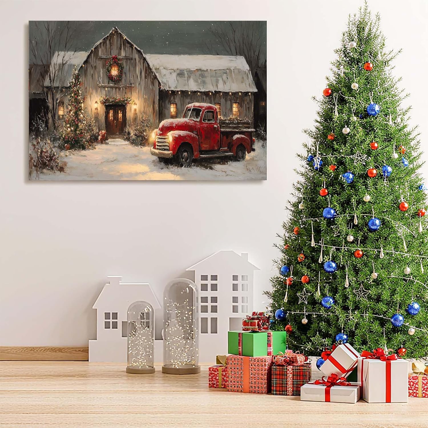 Canvas Prints Santa Chased By Police Car Christmas Theme Home Decor Wall Art Dimpoli - PrintToucanDMDSDJ003-32"L x 16"W-1.5inch