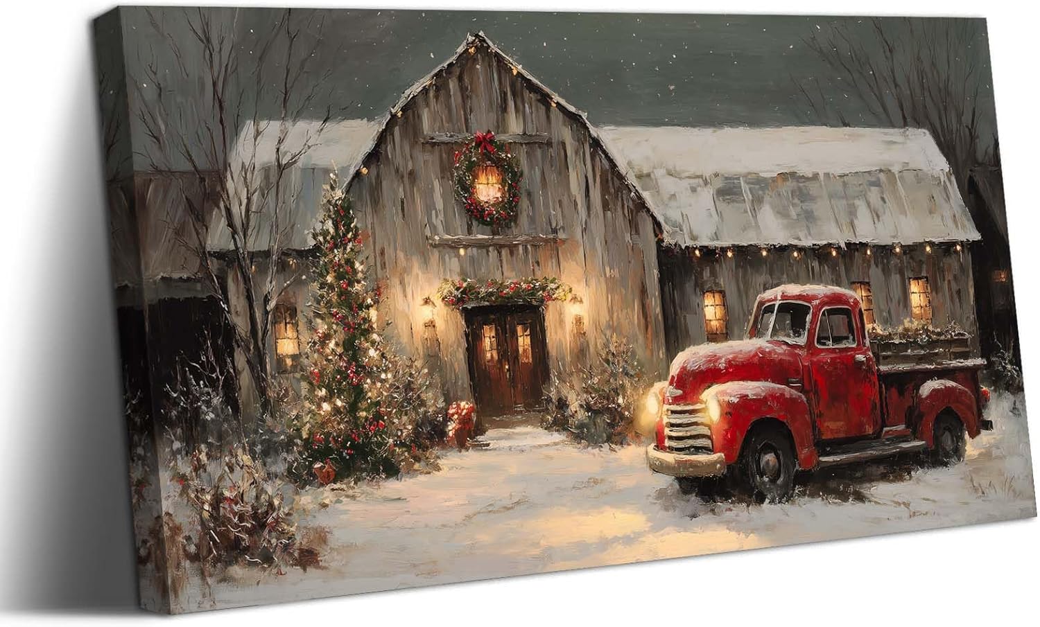 Canvas Prints Santa Chased By Police Car Christmas Theme Home Decor Wall Art Dimpoli - PrintToucanDMDSDJ008-32"Wx16"H-1.5inch