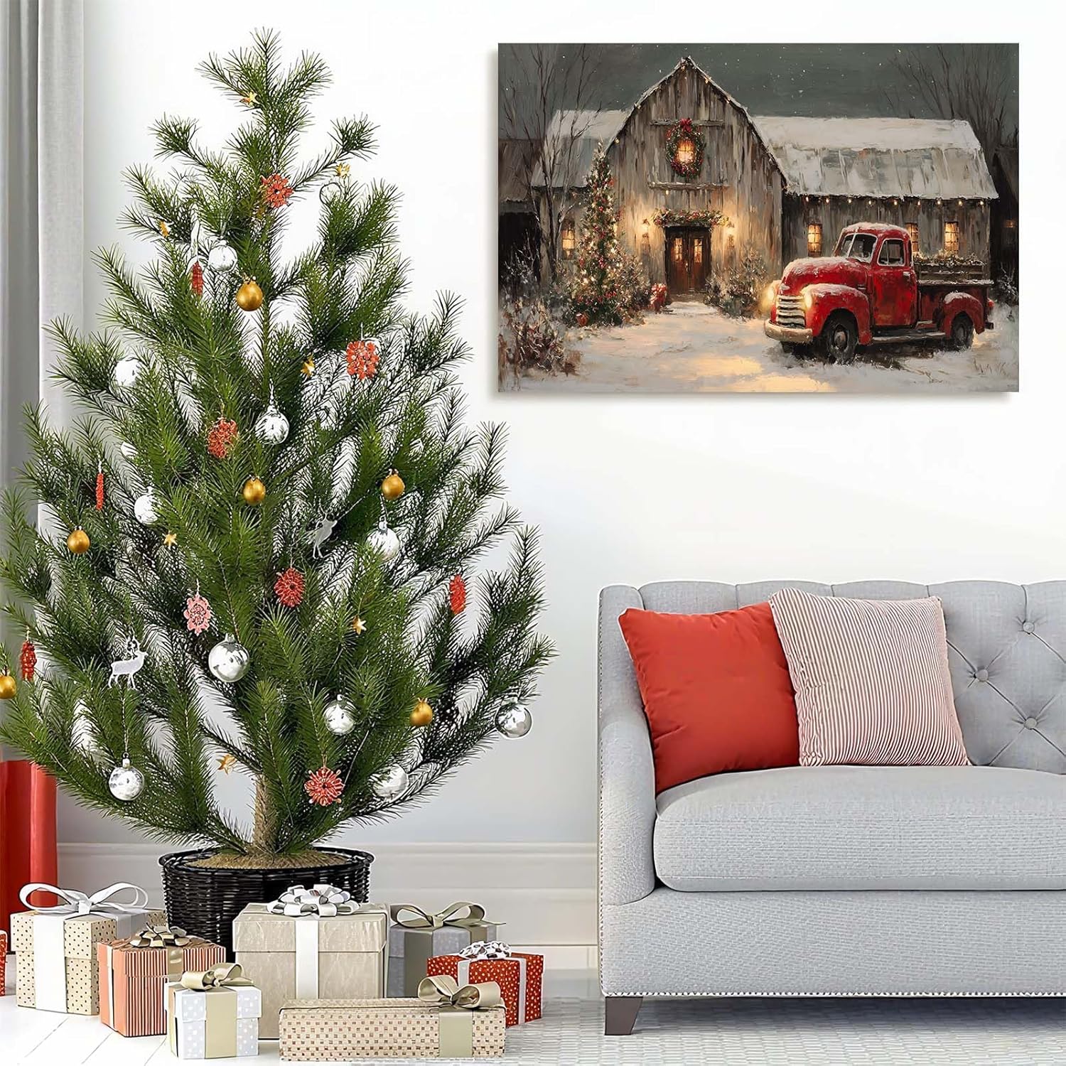Canvas Prints Santa Chased By Police Car Christmas Theme Home Decor Wall Art Dimpoli - PrintToucanDMDSDJ003-32"L x 16"W-1.5inch