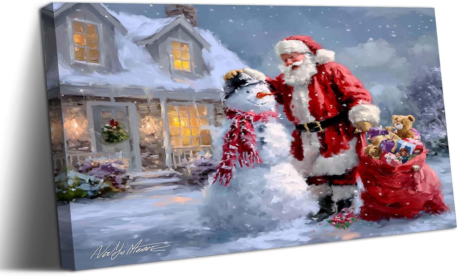 Canvas Prints Santa Chased By Police Car Christmas Theme Home Decor Wall Art Dimpoli - PrintToucanDMDSDJ010-32"Wx16"H-1.5inch