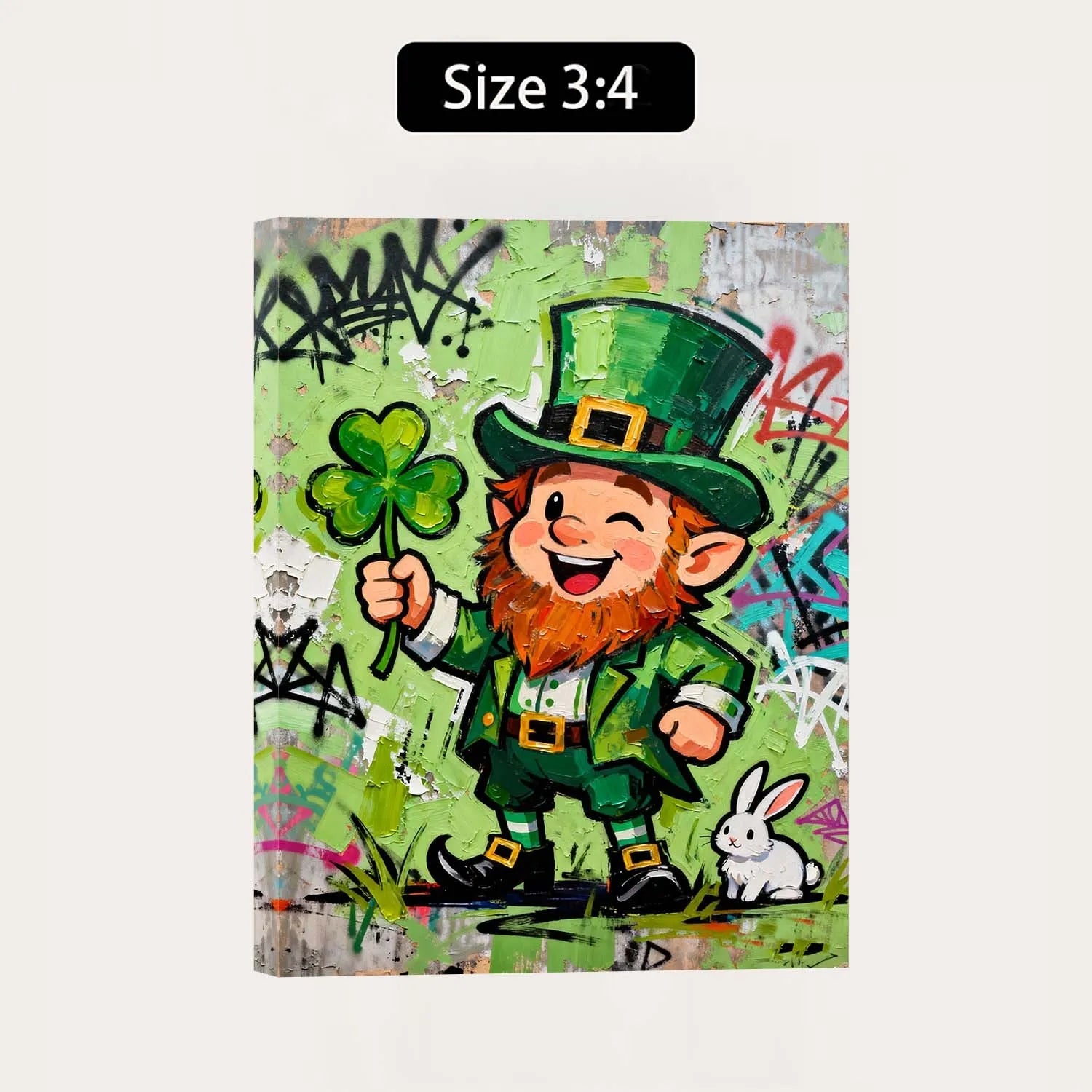 Canvas Prints St Patrick's Day Cartoon Leprechaun Graffiti Style Lucky Shamrock Wall Art For Home Decor PrintToucan - PrintToucanSt. Patrick’s DayPrinttoucan-12 x 16-1.5‘’