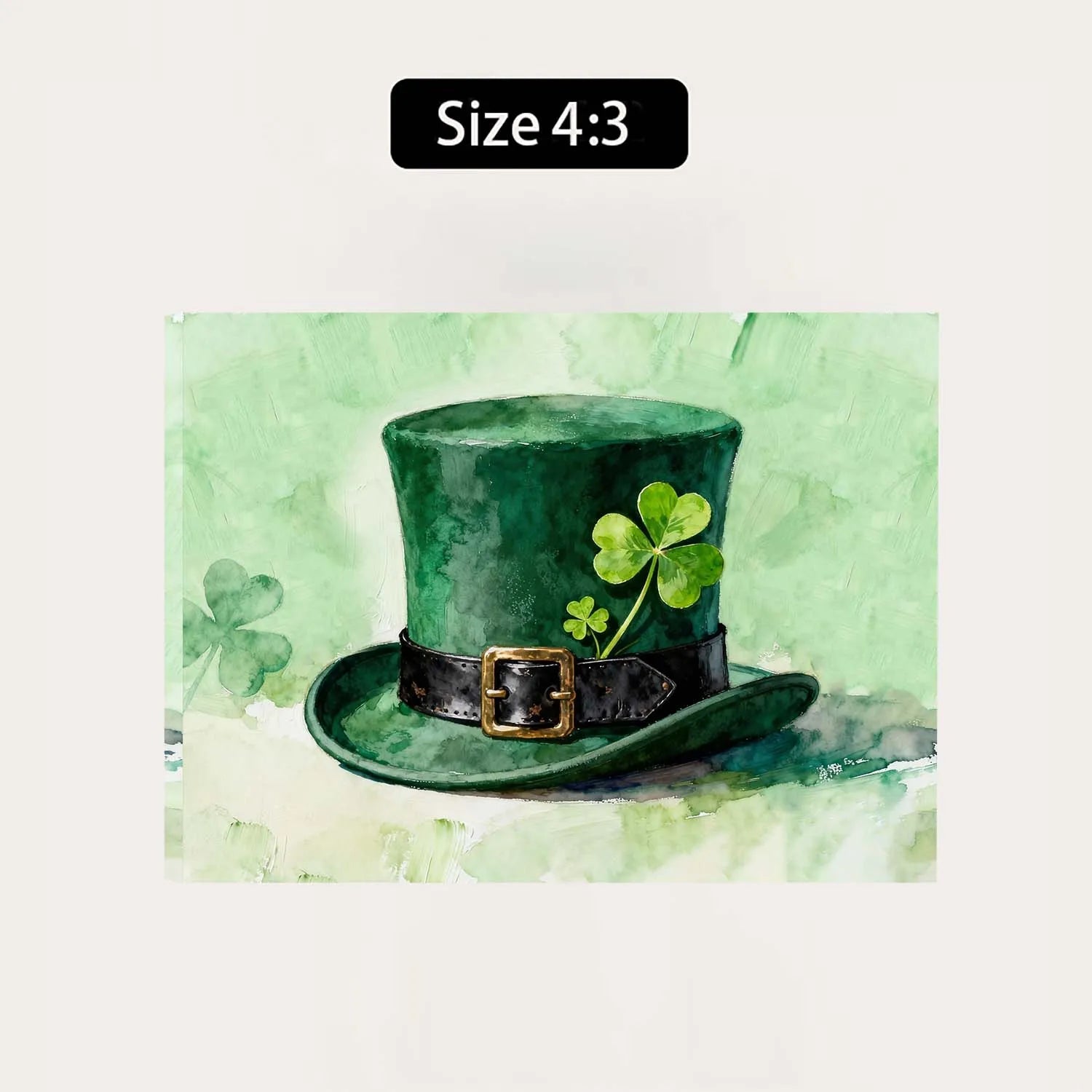 Canvas Prints St. Patrick's Day Green Leprechaun Hat Watercolor Shamrock Wall Art For Irish Festival Home Decor PrintToucan - PrintToucanSt. Patrick’s DayPrinttoucan-12 x 16-1.5‘’