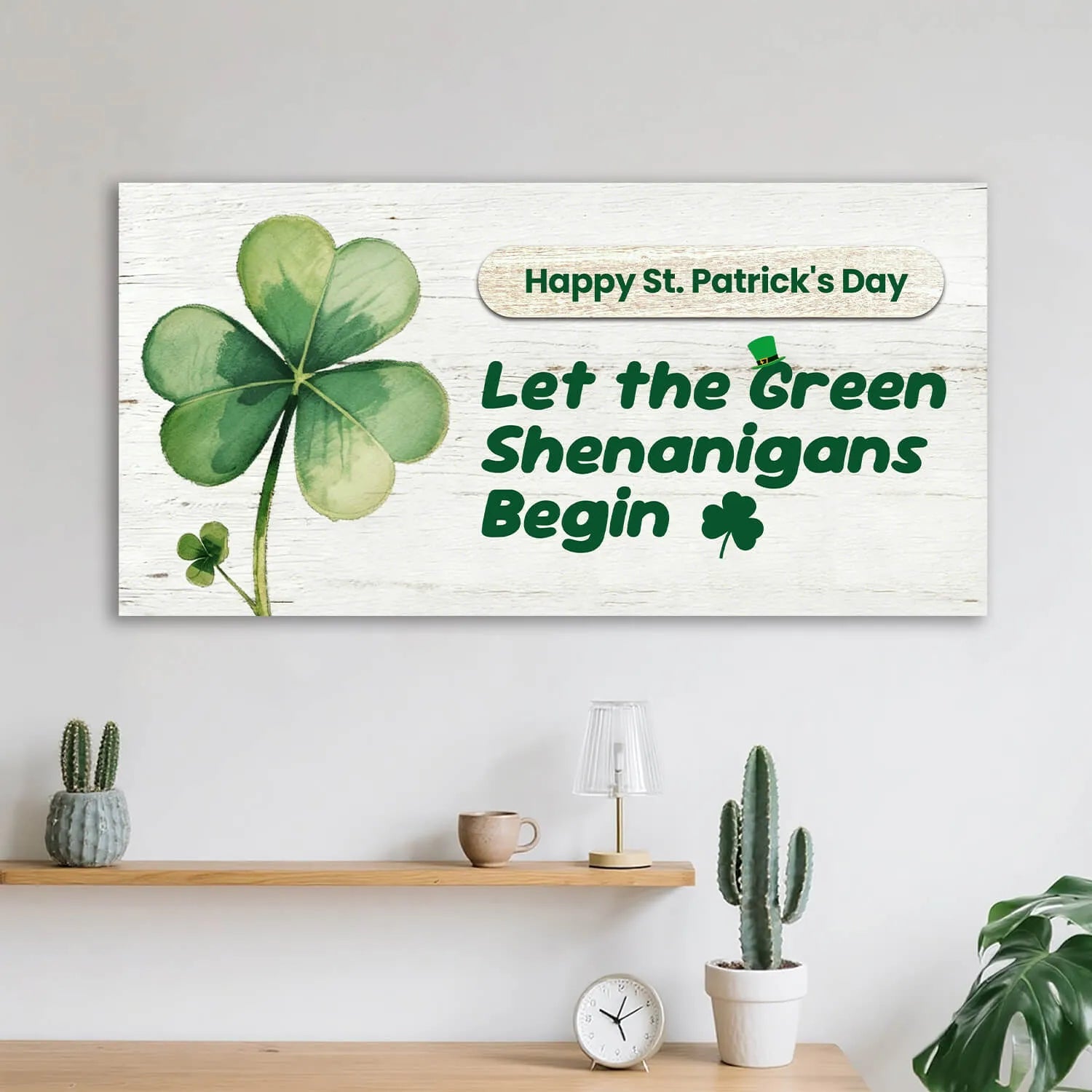 Canvas Prints St Patricks Day Let The Green Shenanigans Begin Rustic Shamrock Farmhouse Wall Art PrintToucan - PrintToucanSt. Patrick’s DayPrinttoucan-12 x 16-1.5‘’